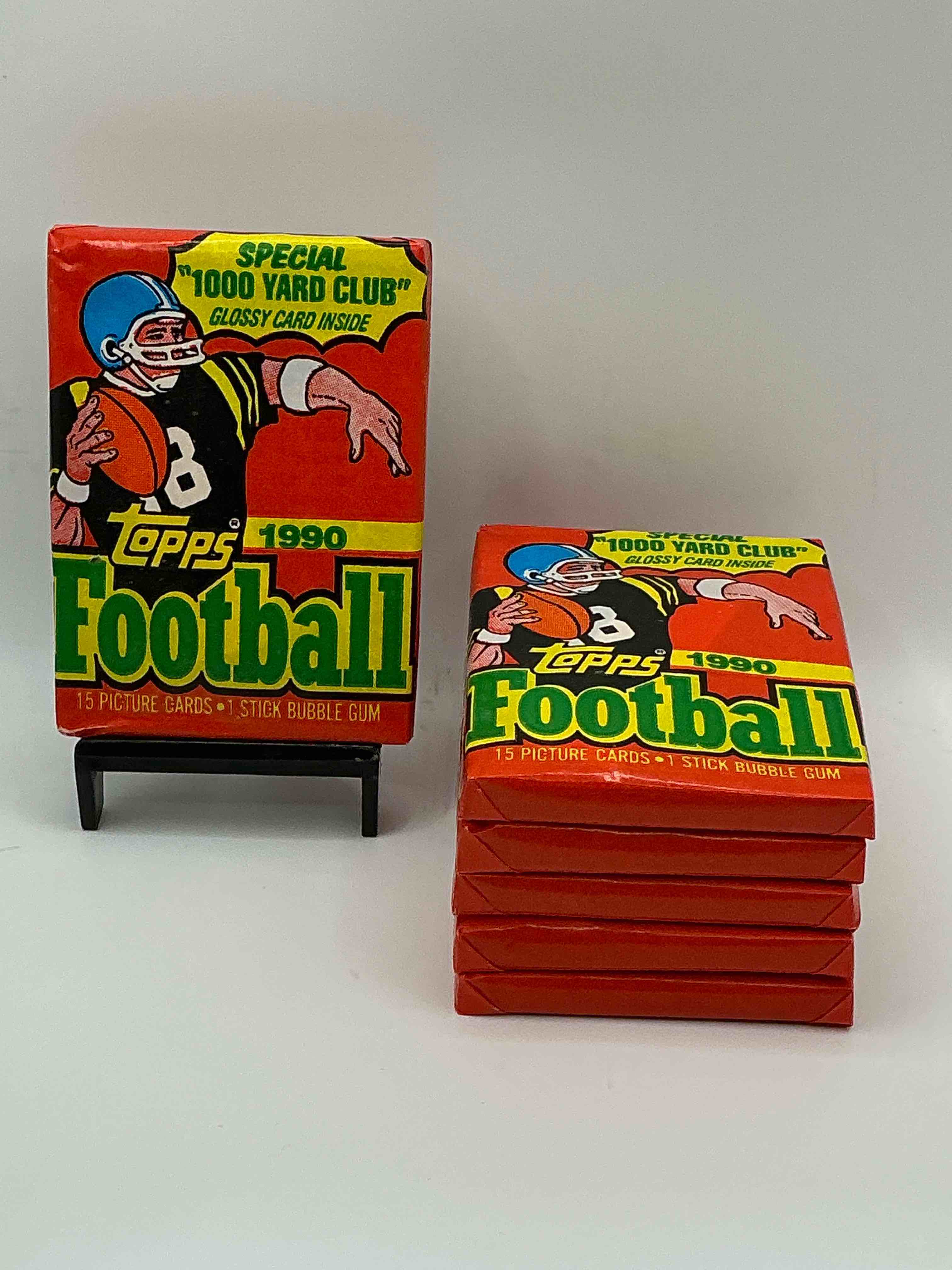 The Last Year Of Football Wax! Joe Montana, Emmitt Smith & Barry Sanders!? 1990 Topps Football Unopened Sports Card Wax Pack, Direct From Original Retail Box! Getting Hard To Find! Search For Early Barry Sanders & Jerry Rice & So Much More!