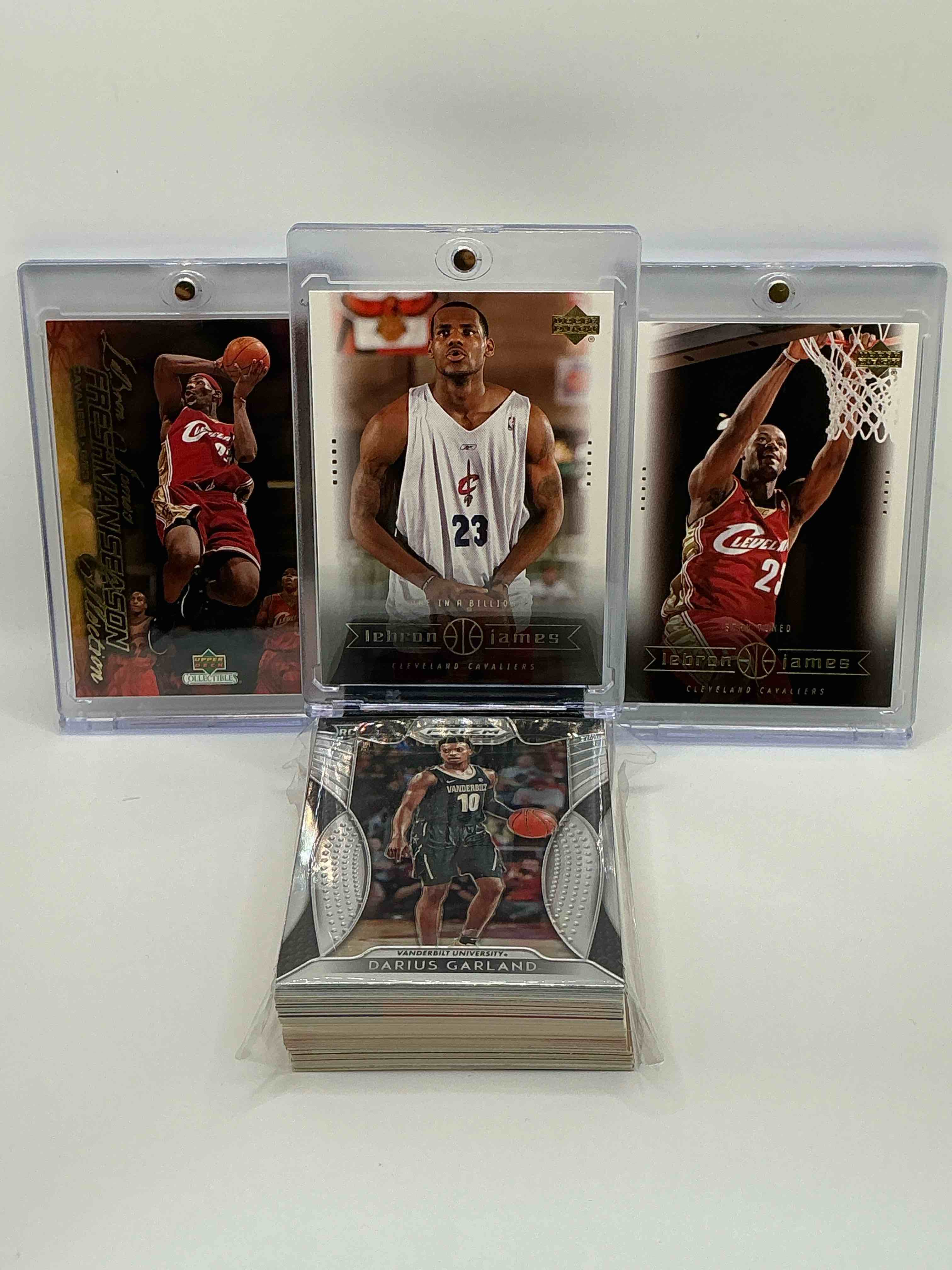 Cavaliers Craziness! 2003 Upper Deck One In A Billion Rookie LeBron James, 2004 Upper Deck Freshman Season Collection Game 47 LeBron James, 2003 Upper Deck Stay Tuned Rookie LeBron James! Along With 50 Other Cavaliers Heroes, Legends & Rookies!