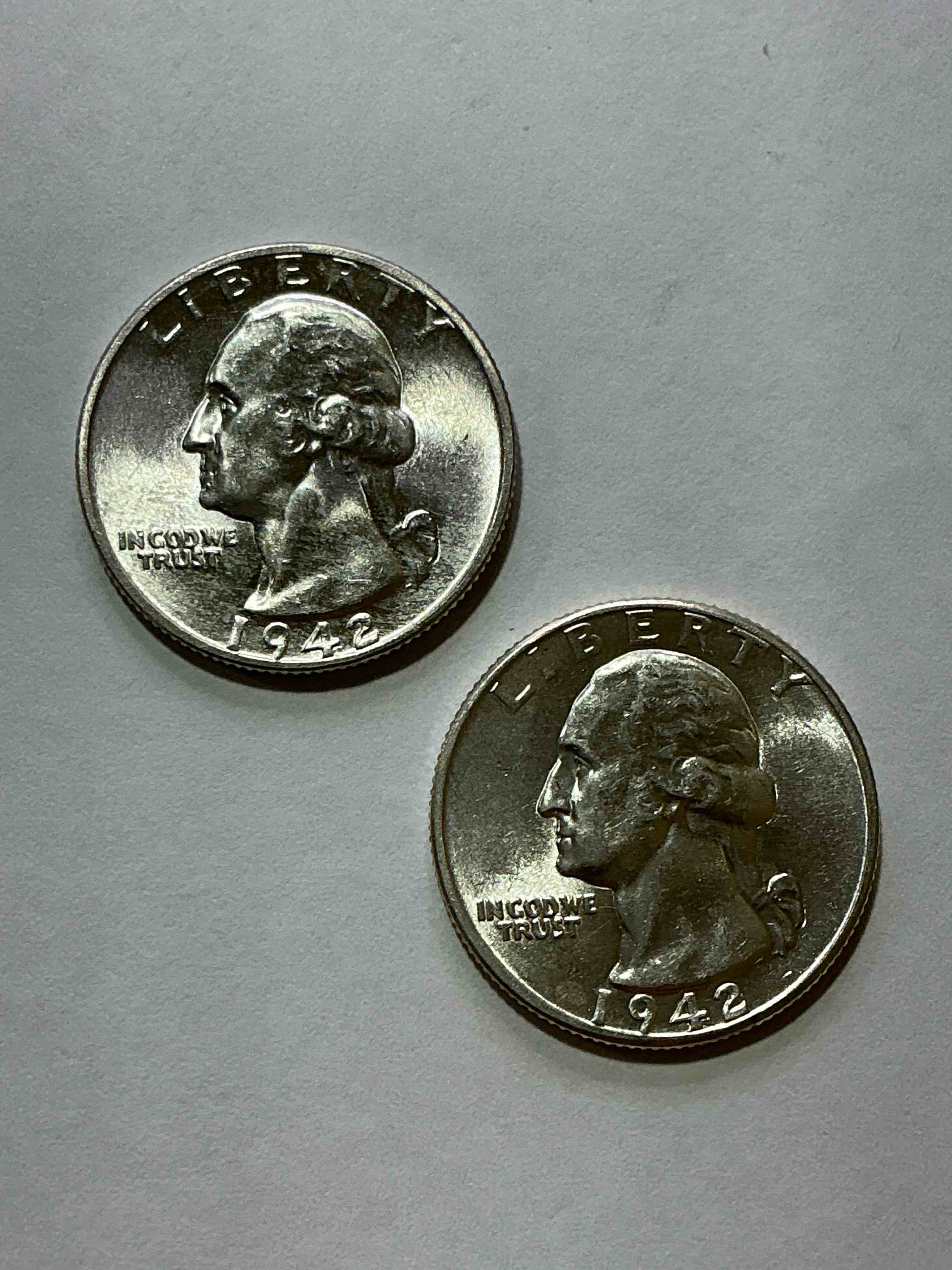 george washington brilliant circulated world war ii silver! pre 1965 u.s. quarter dollar coins were actually silver, here are great examples of awesome, pristine george washington silver quarters, stunning & circulated! rare mints! great for investing in precious metals! these coins were minted at 90% silver and 10% copper, giving them a net weight of .18084 ounces of pure silver per coin! very hard to find, stunning! invest in fine u.s. silver!