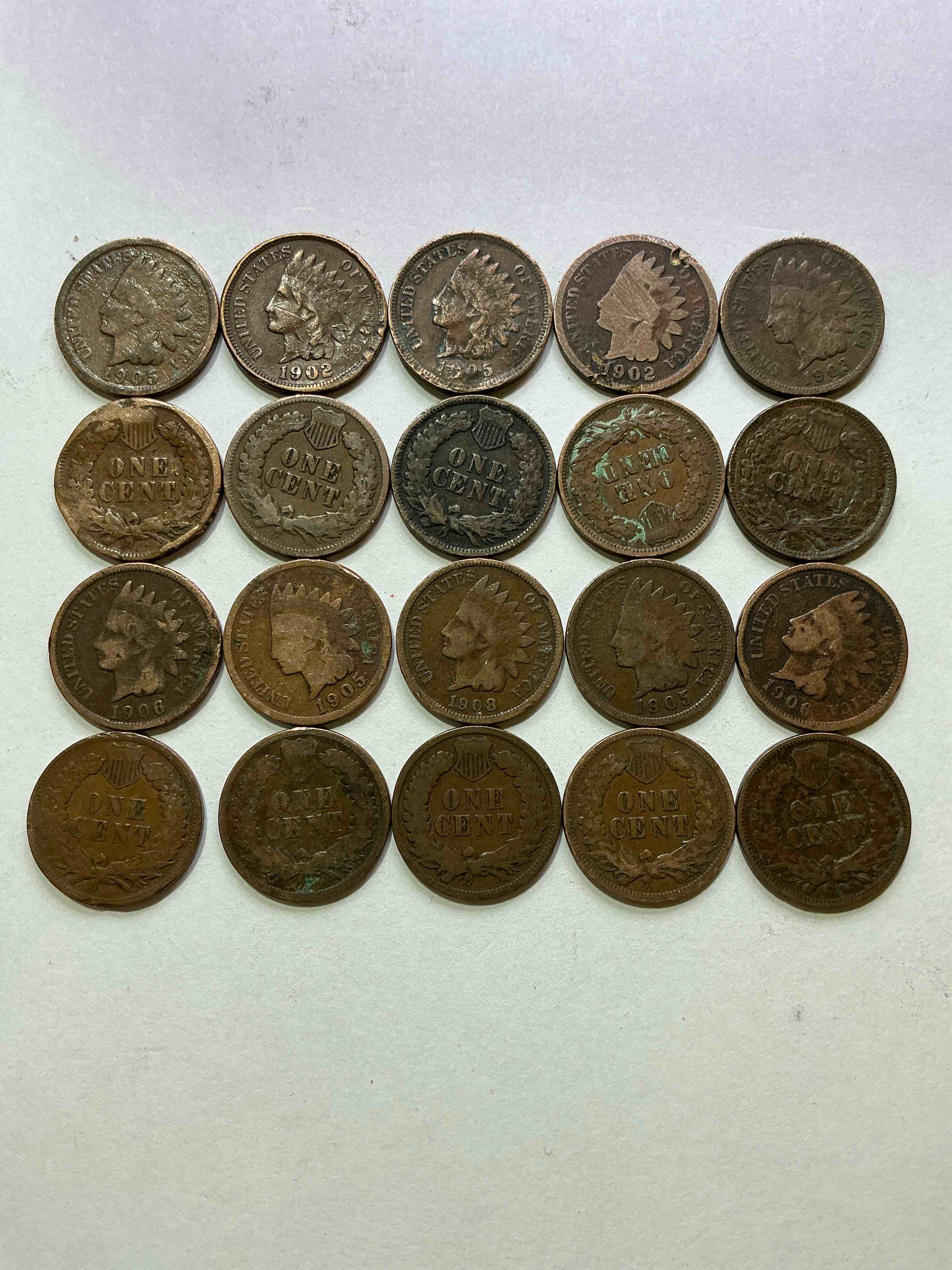 Indian Head Pennies! These Gorgeous U.S. Pennies Were Minted From 1859-1909 & Have Become Serious Collector Items! The "Indian Head" Design Is Actually A Representation Of Lady Liberty Wearing An Indian Headdress. Here Are Beautiful, Well-Kept Examples Representing Many Different Mint Years! Great For Collecting, Investing & Learning History, & Rare With Visible Dates!