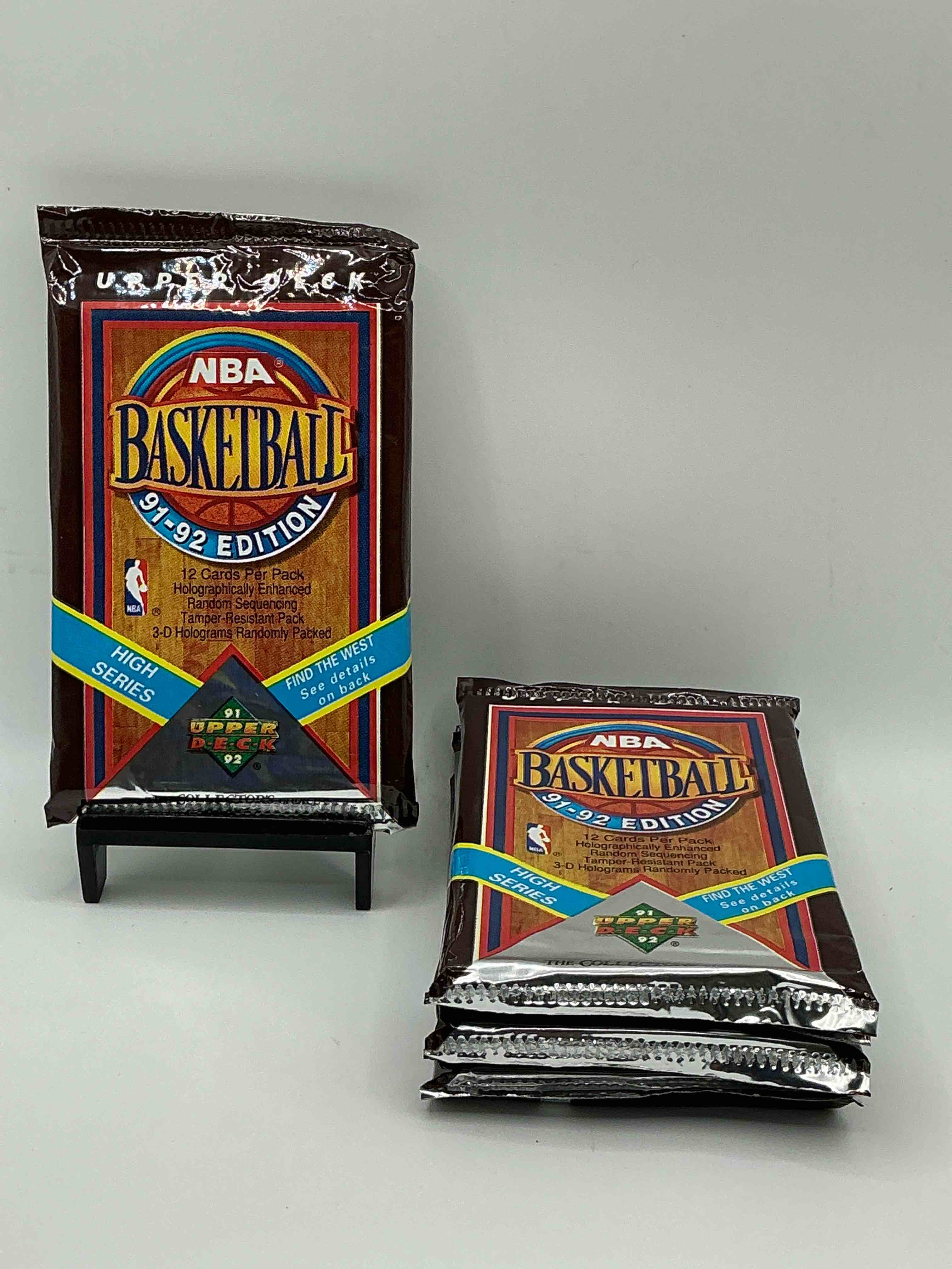 Wow, Find The West! 1991/92 HIGH SERIES Upper Deck NBA Basketball Sealed Pack, Direct From Original Sealed Retail Case! Potential To Find A Jerry West Signature Card Only In This High Series... Super Rare! Also Search For Valuable Michael Jordans & Too Many Great Cards To List! An Awesome Investment In Sports Card Memorabilia! You May Never See These Again, Super Rare!