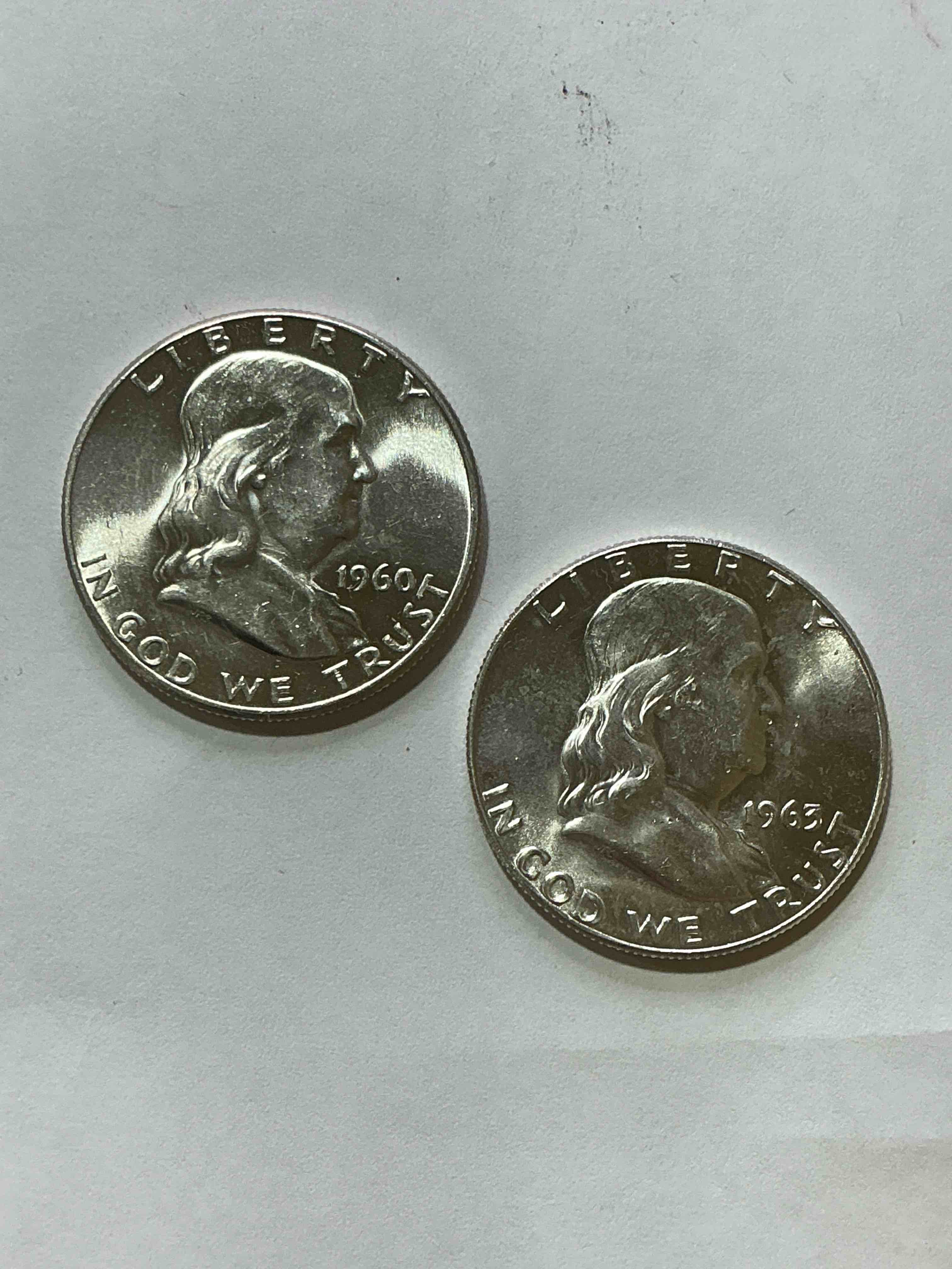 ben franklin silver! pre 1965 silver u.s. half dollar coins! before 1965 american half dollars were actually silver, here is a gorgeous example of a rare ben franklin silver half dollar. great condition & great for investing in precious metals! these heavy half dollars were minted at 90% silver and 10% copper, giving them a net weight of .36169 ounces of pure silver per coin! getting very rare. invest & win!