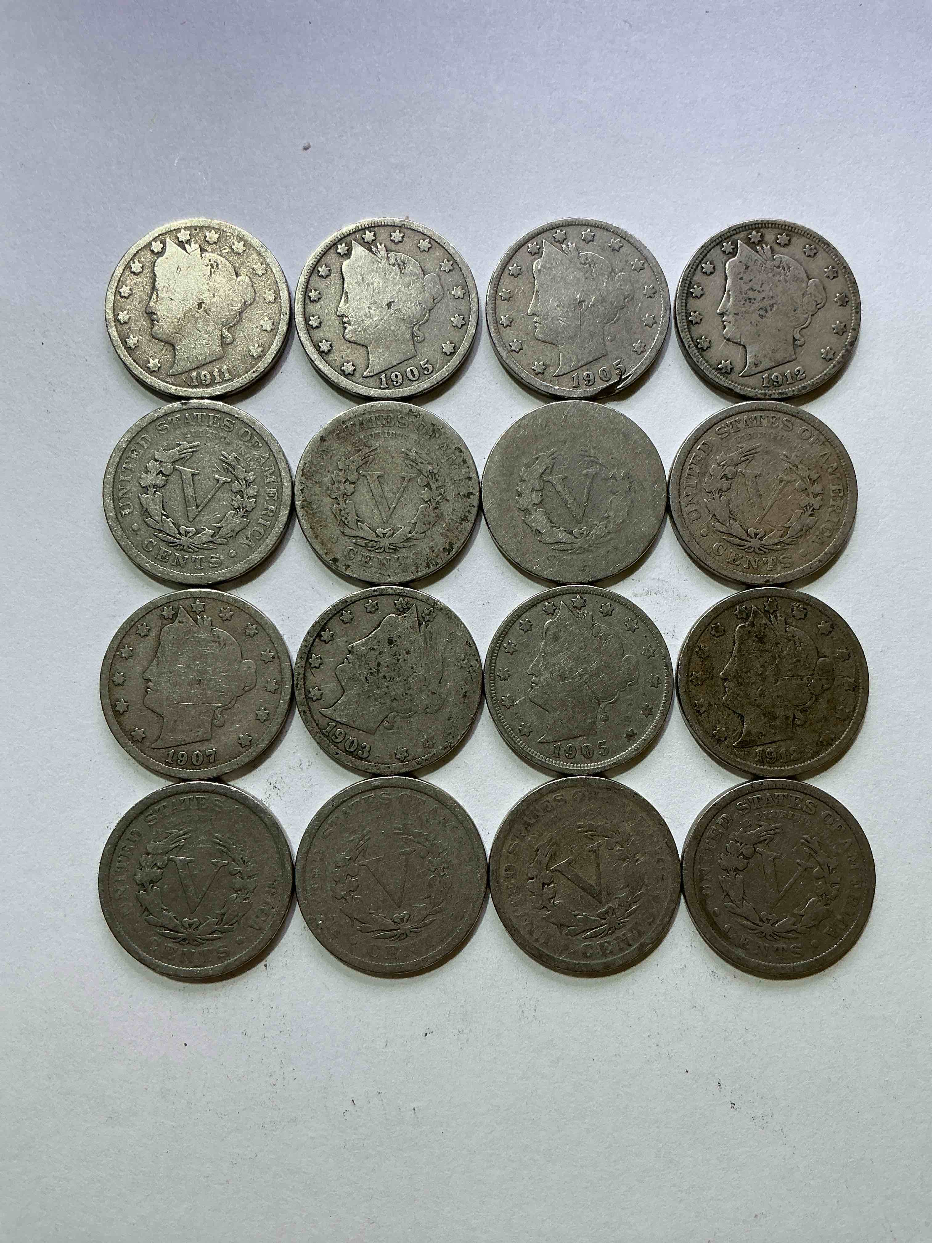 Antique U.S. V Nickels! Think Of The History These Coins Have Seen!, Liberty Head V Nickels Were Minted Up Until 1913 & Were The Style Of Nickels Before Buffalo Nickels. Own Some Cool Pieces Of History! Rare To See These Coins With The "Date On" In Circulated Condition!