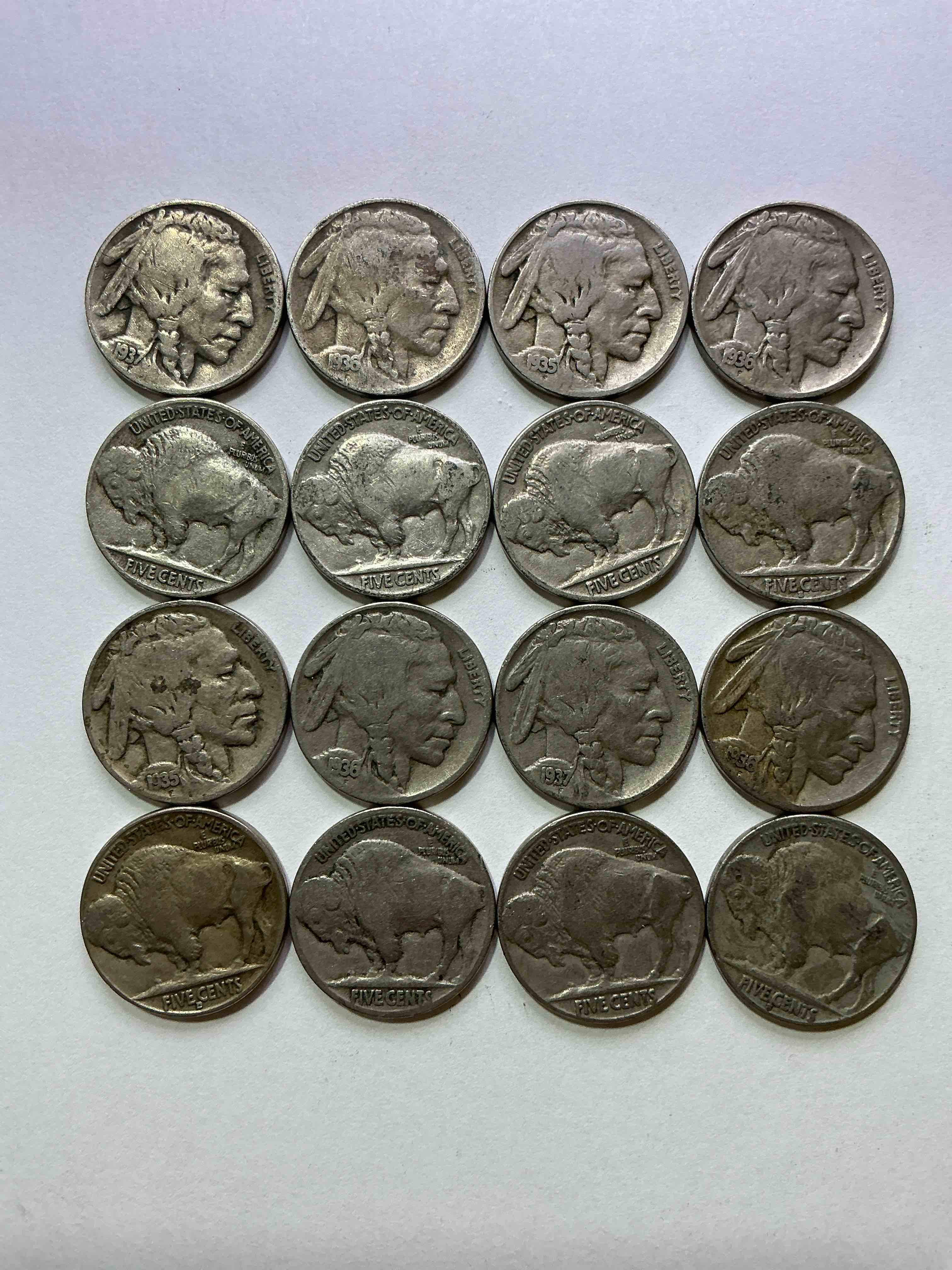 Historic Buffalo Nickels! Indian Head Buffalo Nickels Were Minted From 1913 To 1938 & Have Become A Favorite For Coin Collectors Around The World! Own Pieces Of American History With These Cool Indian Head Buffalo Nickels In Circulated Condition, Most With Visible Dates Which Is Very Rare For Buffalo Nickels!