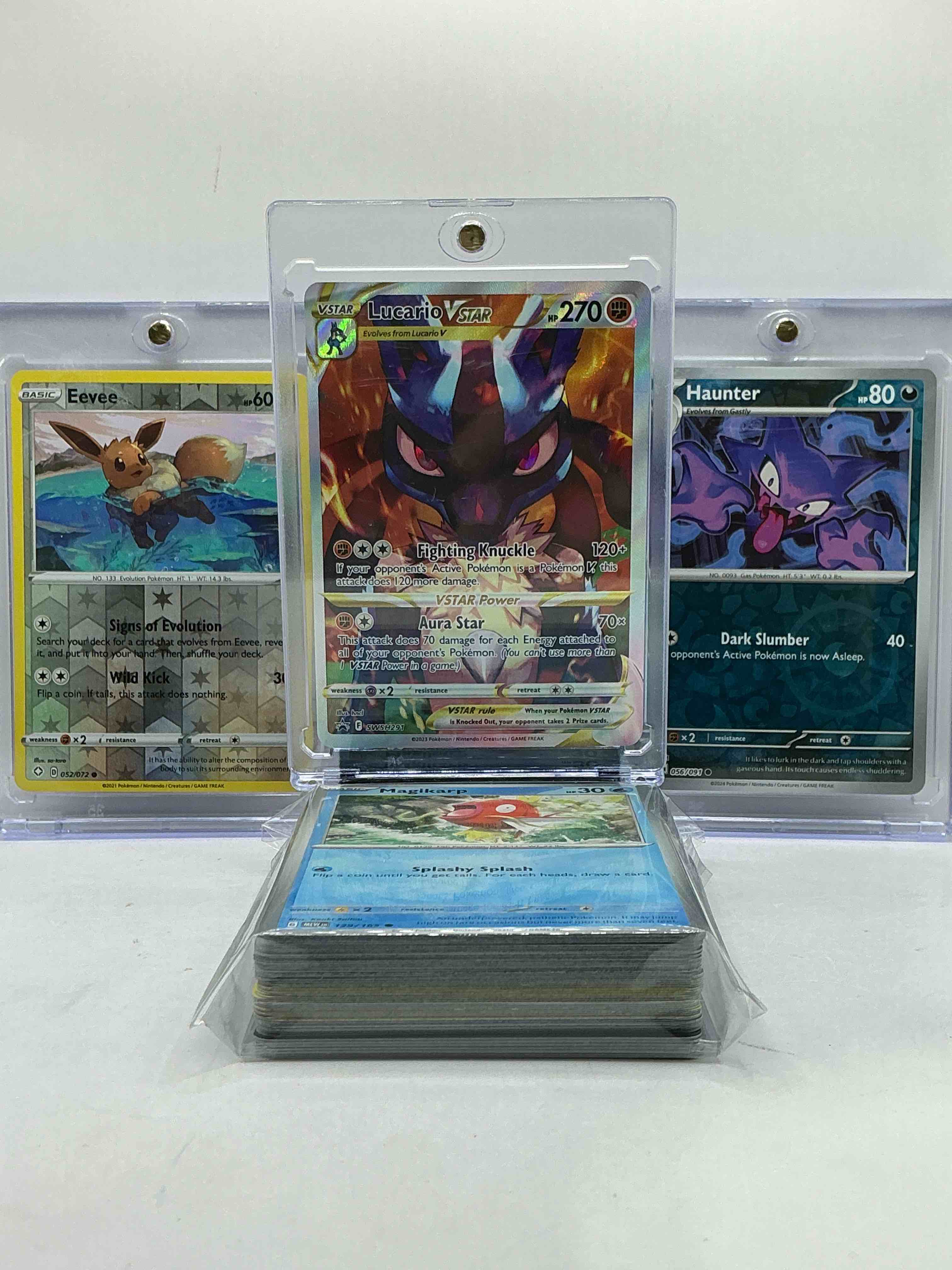 Lucario VSTAR AURA STAR, Eevee Holo, Haunter Holo & More! Pokémon Palooza! This 50 Card Lot Includes Commons, Holos, Legends, Heroes & More! Insane Pokémon Card Lot!