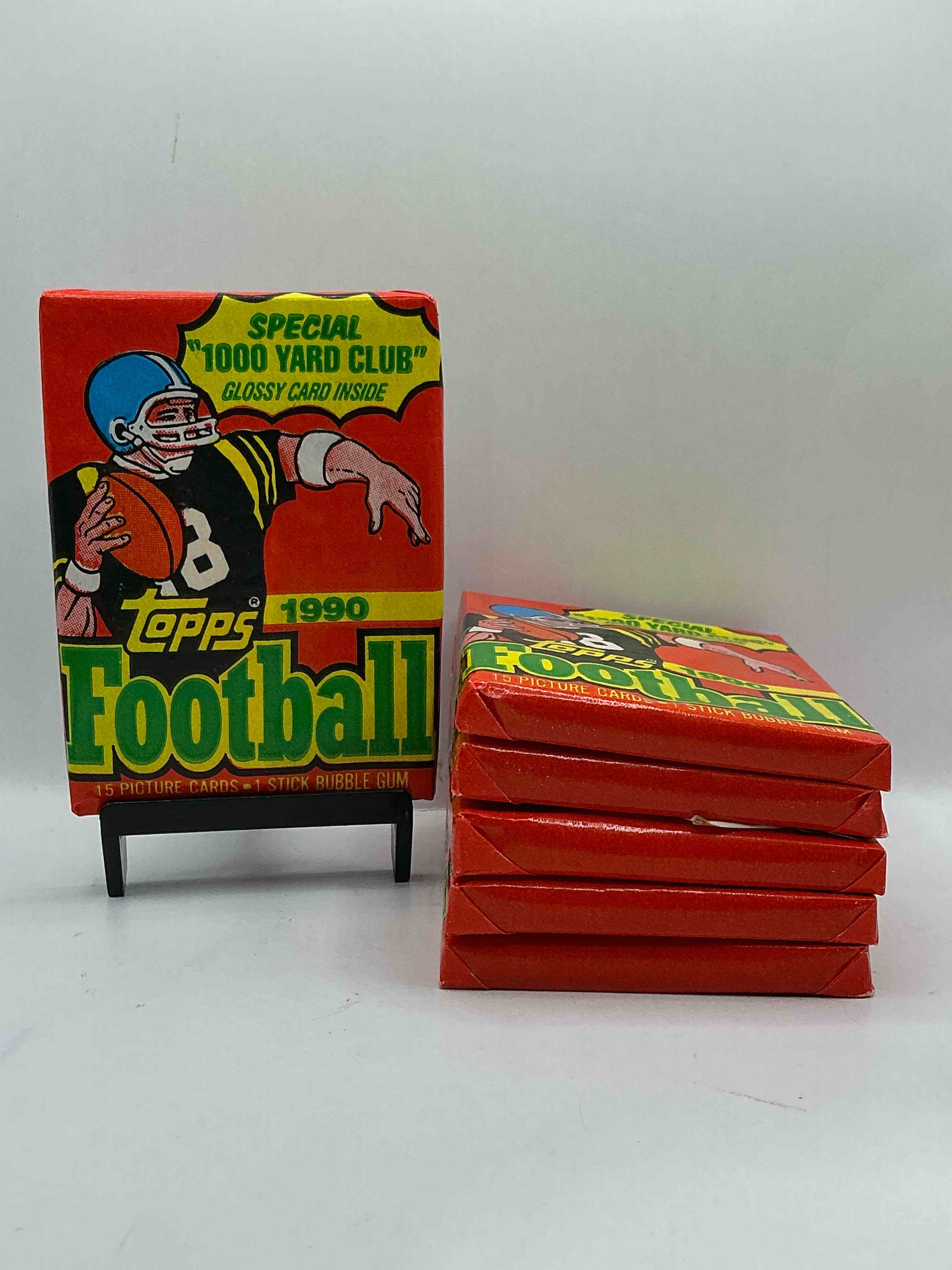 The Last Year Of Football Wax! Joe Montana, Emmitt Smith & Barry Sanders!? 1990 Topps Football Unopened Sports Card Wax Pack, Direct From Original Retail Box! Getting Hard To Find! Search For Early Barry Sanders & Jerry Rice & So Much More!