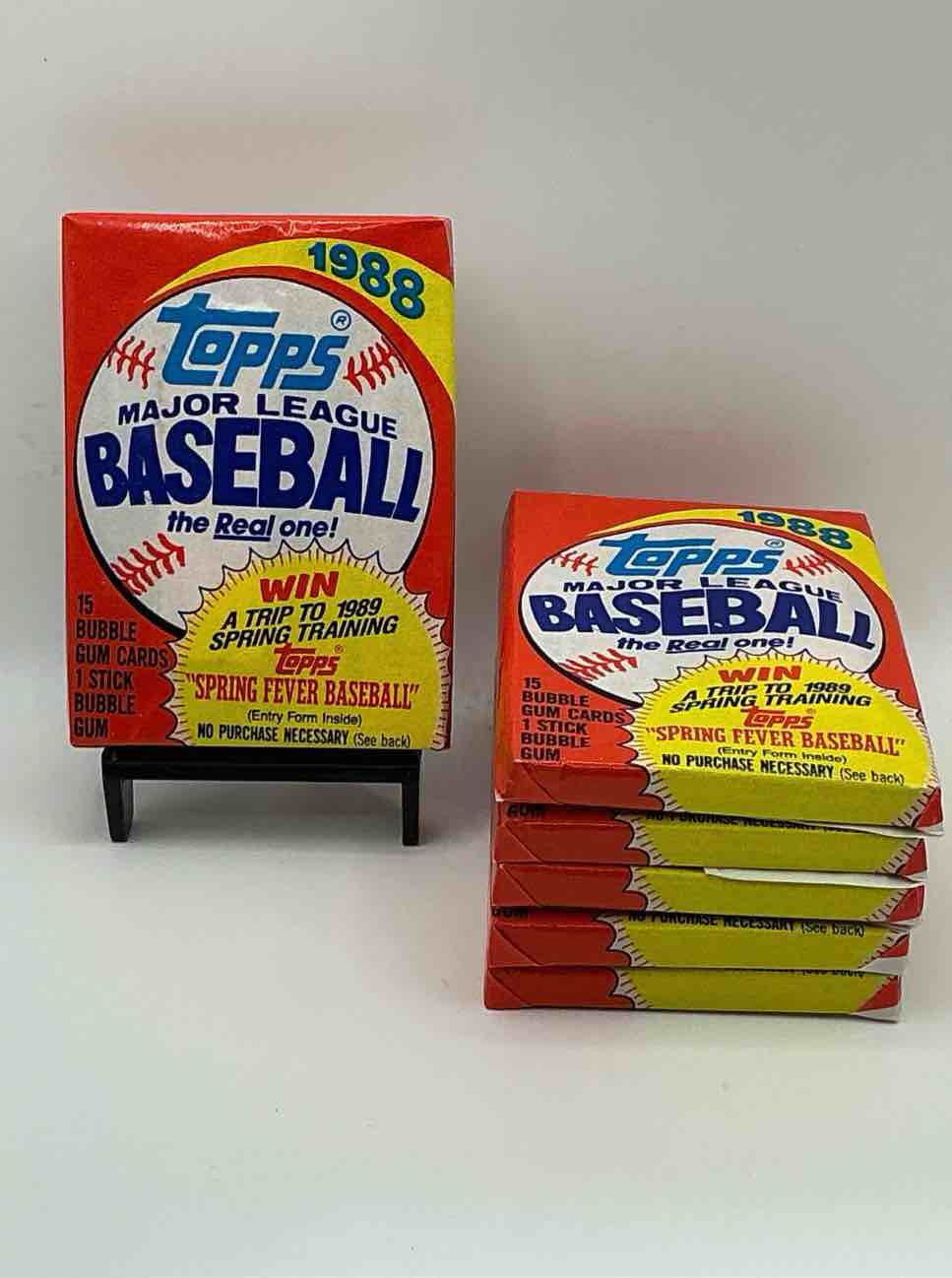 1988 topps baseball unopened wax pack, direct from original sealed retail case! search for valuable nolan ryan & cal ripken jr. cards & so much more!
