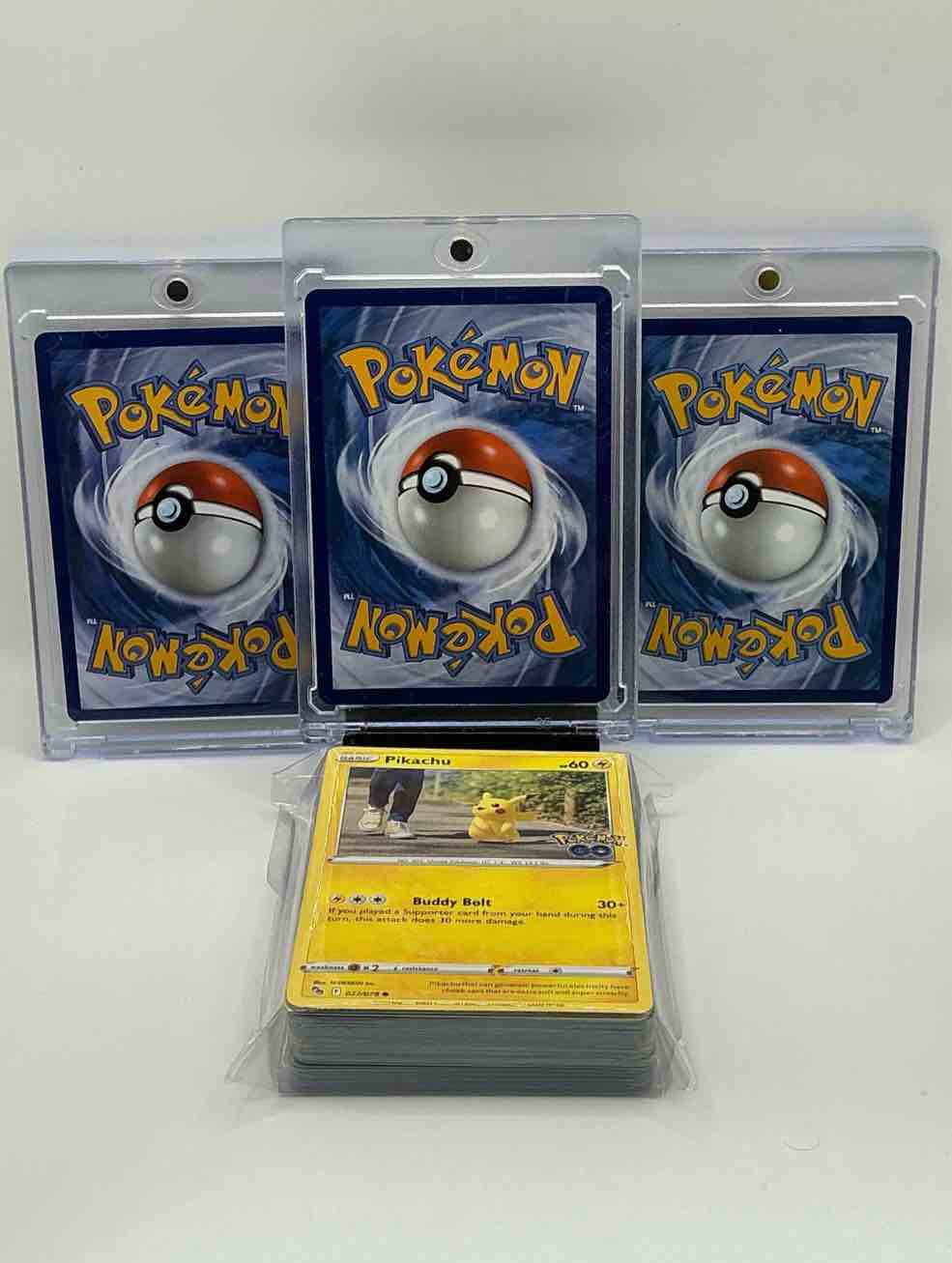 Condition photo showing New/Like New for Pokémon Palooza! Purple Color-Blast Holographic Shadowy Concealment Void Gale Mega Gengar EX, Purple Sparkle Holographic Power Saver Erasure Ball Team Rocket’s Mewtwo EX, Silver & Orange Fire Holographic Ember Charmander! Along With 50 Other Pokémon Heroes, Holos, Legends & Commons!