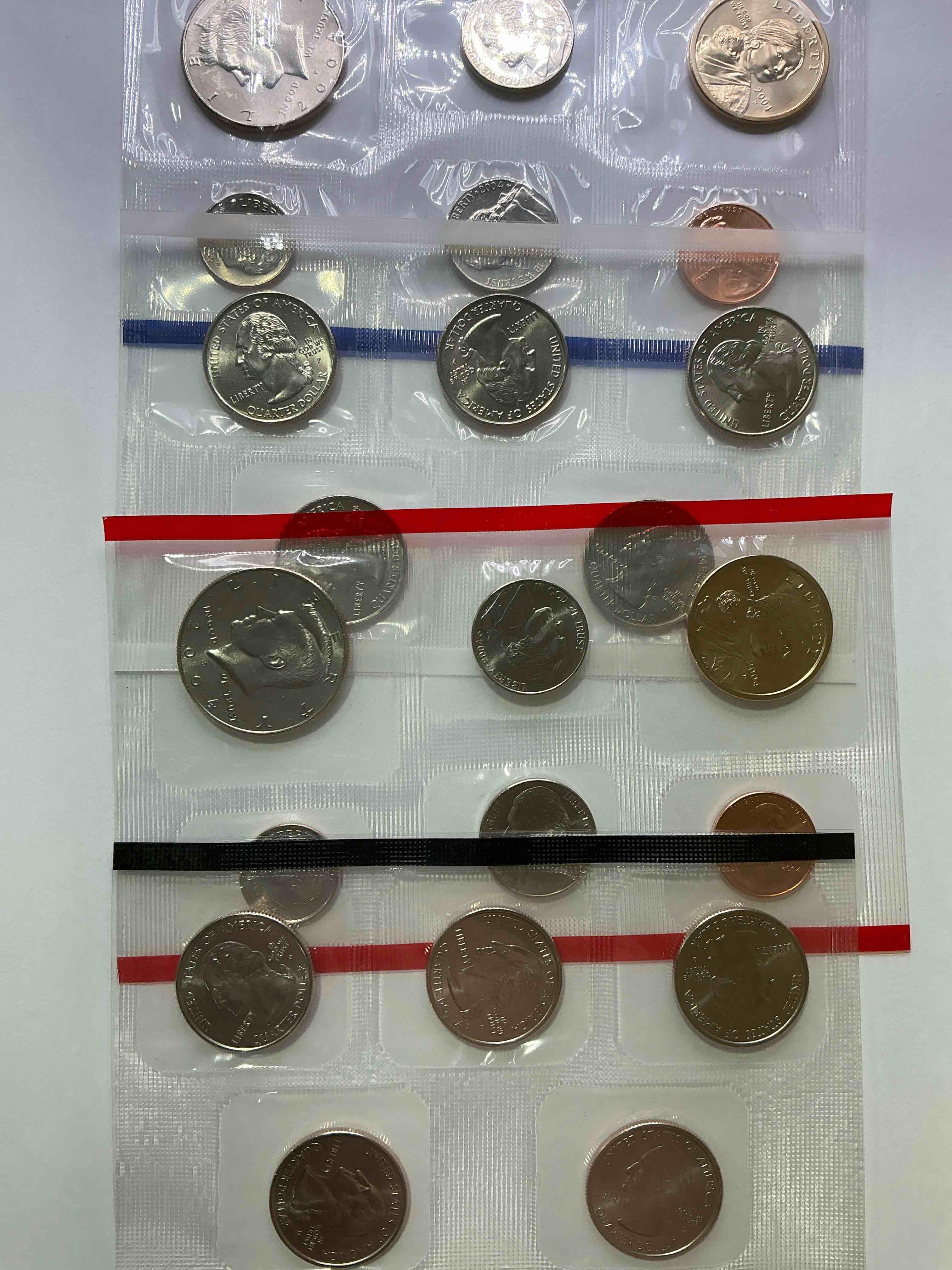 2004 Mint Coins! Uncirculated 22 Coins, Including Sacagawea Dollar Coins, Half Dollars, State Quarters, Dimes, Nickels & Pennies! Insane Mint Coins!