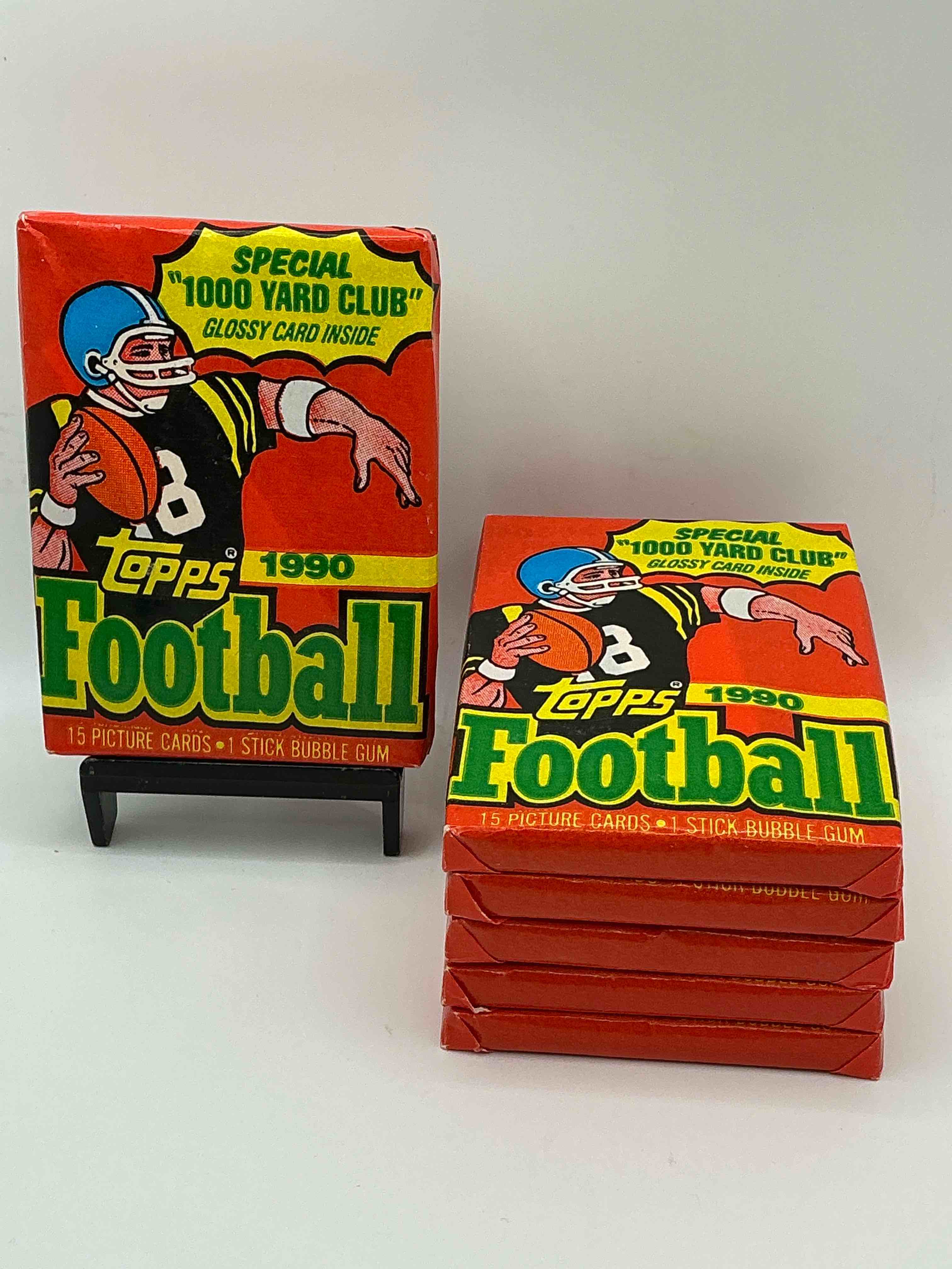 The Last Year Of Football Wax! Joe Montana, Emmitt Smith & Barry Sanders!? 1990 Topps Football Unopened Sports Card Wax Pack, Direct From Original Retail Box! Getting Hard To Find! Search For Early Barry Sanders & Jerry Rice & So Much More!