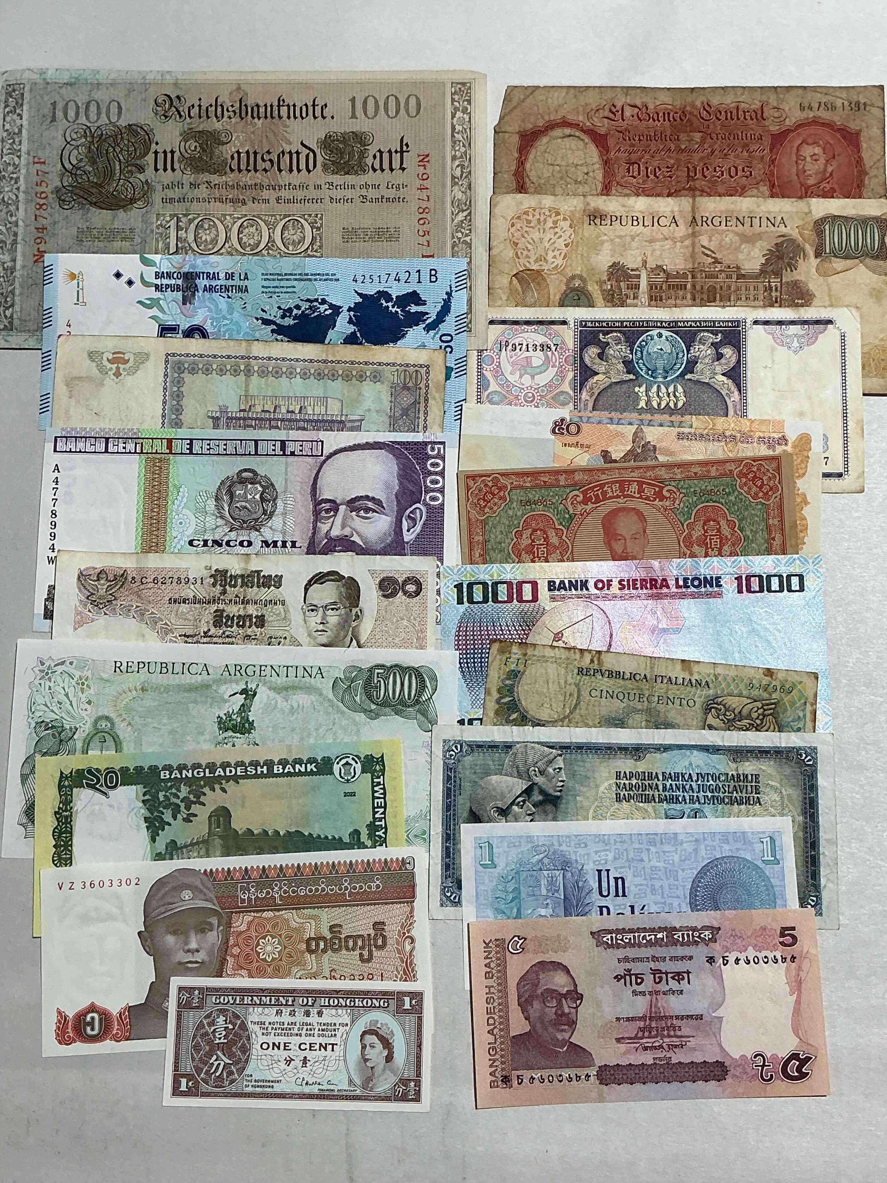 World Antique & Vintage Authentic Paper Money! Genuine Paper Currency From Around The World, All Bills Unique & Typically Span The Last 100 Years Or So! In Circulated & Uncirculated Condition! Impossible To Collect! 
