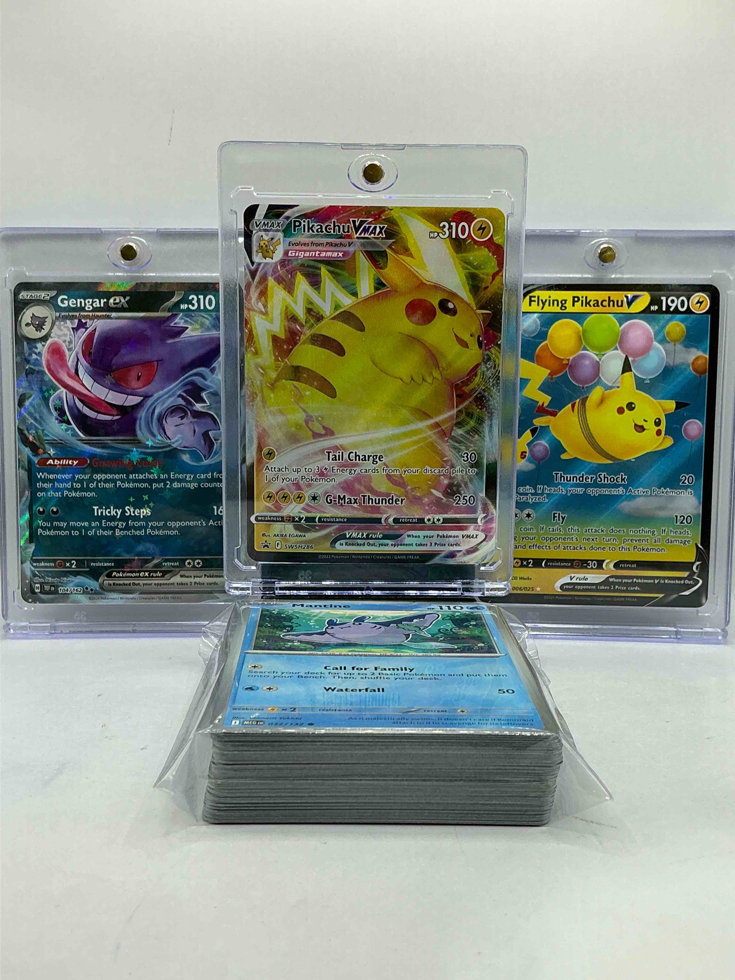 Pikachu VMAX G-MAX Thunder, Gengar Ex & Pikachu Flying V & More! Pokémon Legends! Insane 50 Card Lot Includes Legends, Commons, Heroes & More!