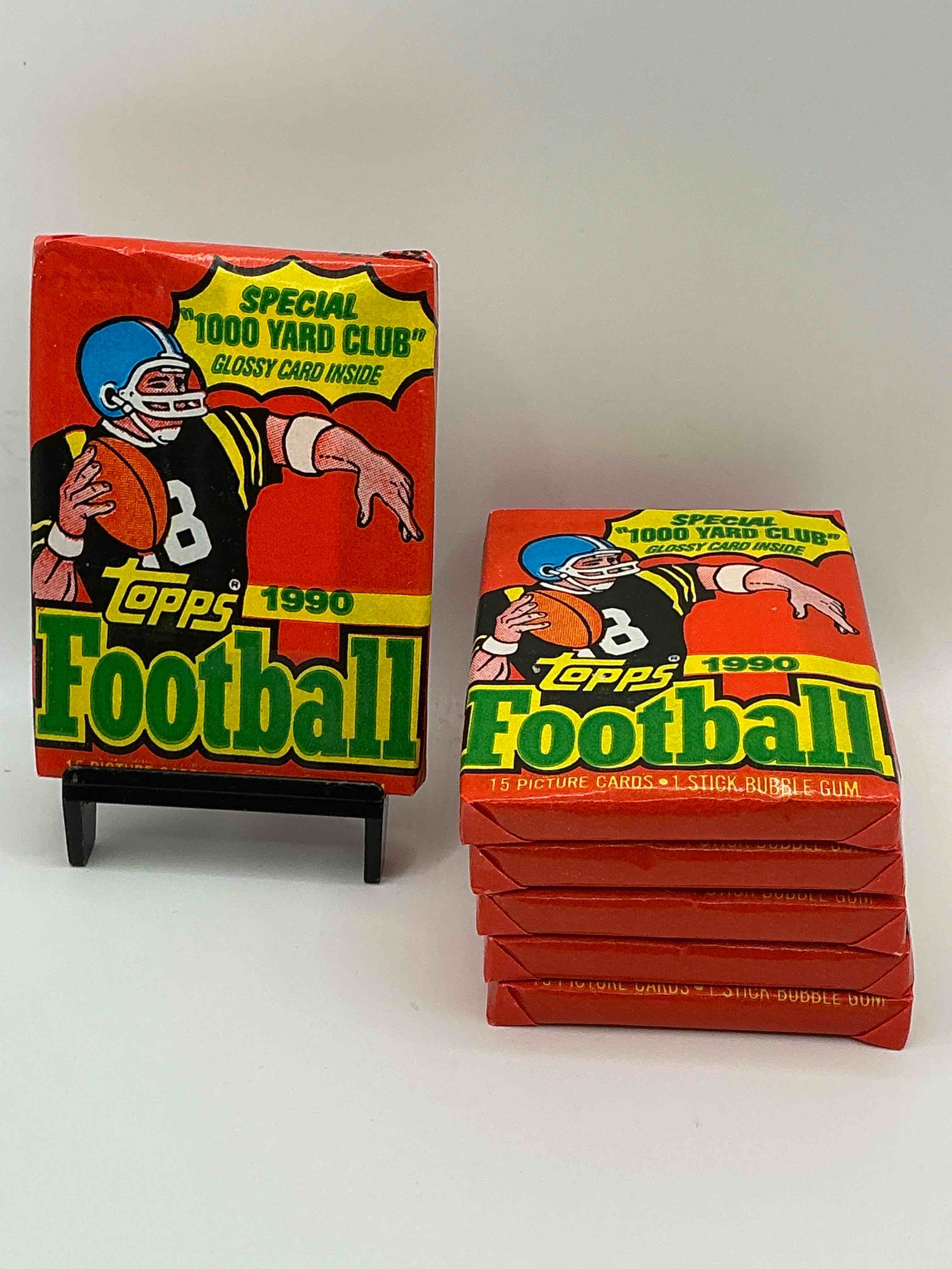 The Last Year Of Football Wax! Joe Montana, Emmitt Smith & Barry Sanders!? 1990 Topps Football Unopened Sports Card Wax Pack, Direct From Original Retail Box! Getting Hard To Find! Search For Early Barry Sanders & Jerry Rice & So Much More!