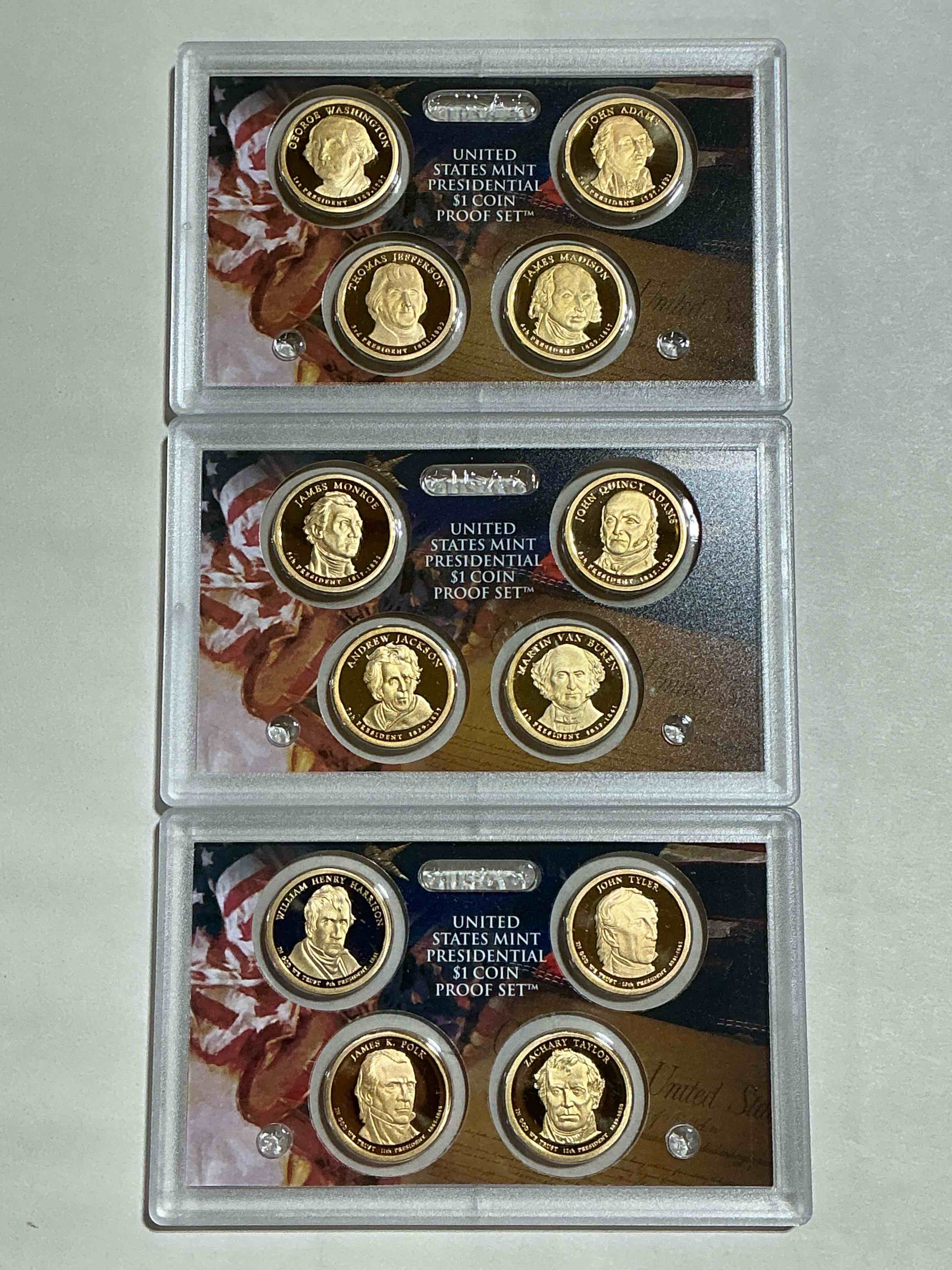 2007-09 Presidential Mint Sets! Four Coins Each Set, Encased In Plastic… Ultra Rare! These Coin Sets Are Rare & Hard To Find, Perfect To Add To Any Collection!