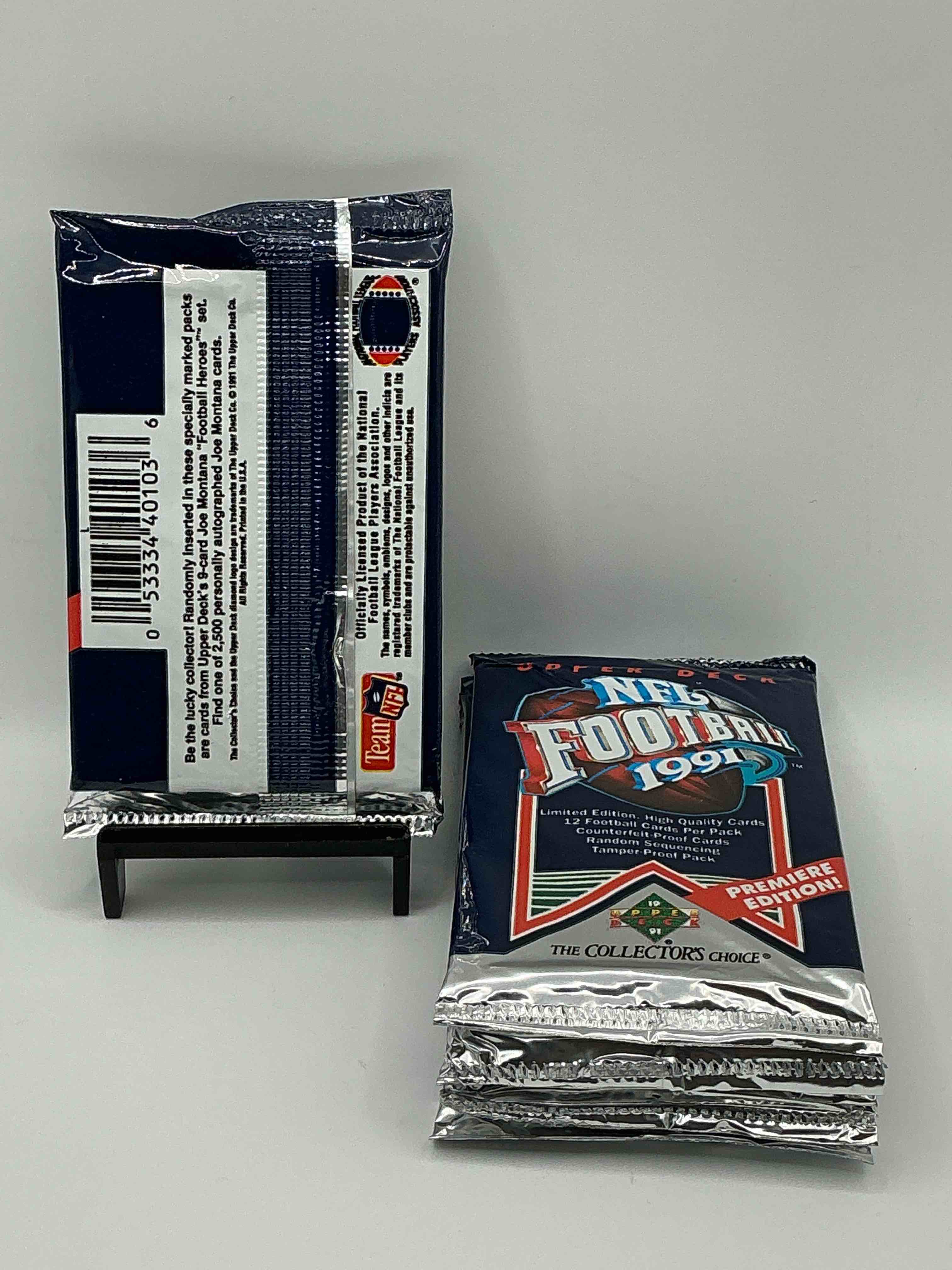 Condition photo showing New/Like New for Rare & Vintage! 1991 Upper Deck Unopened NFL Football Packs! Direct From Original Box! Brett Favre Rookie Year! Search For Brett Favre Rookie & Other 80s Stars!