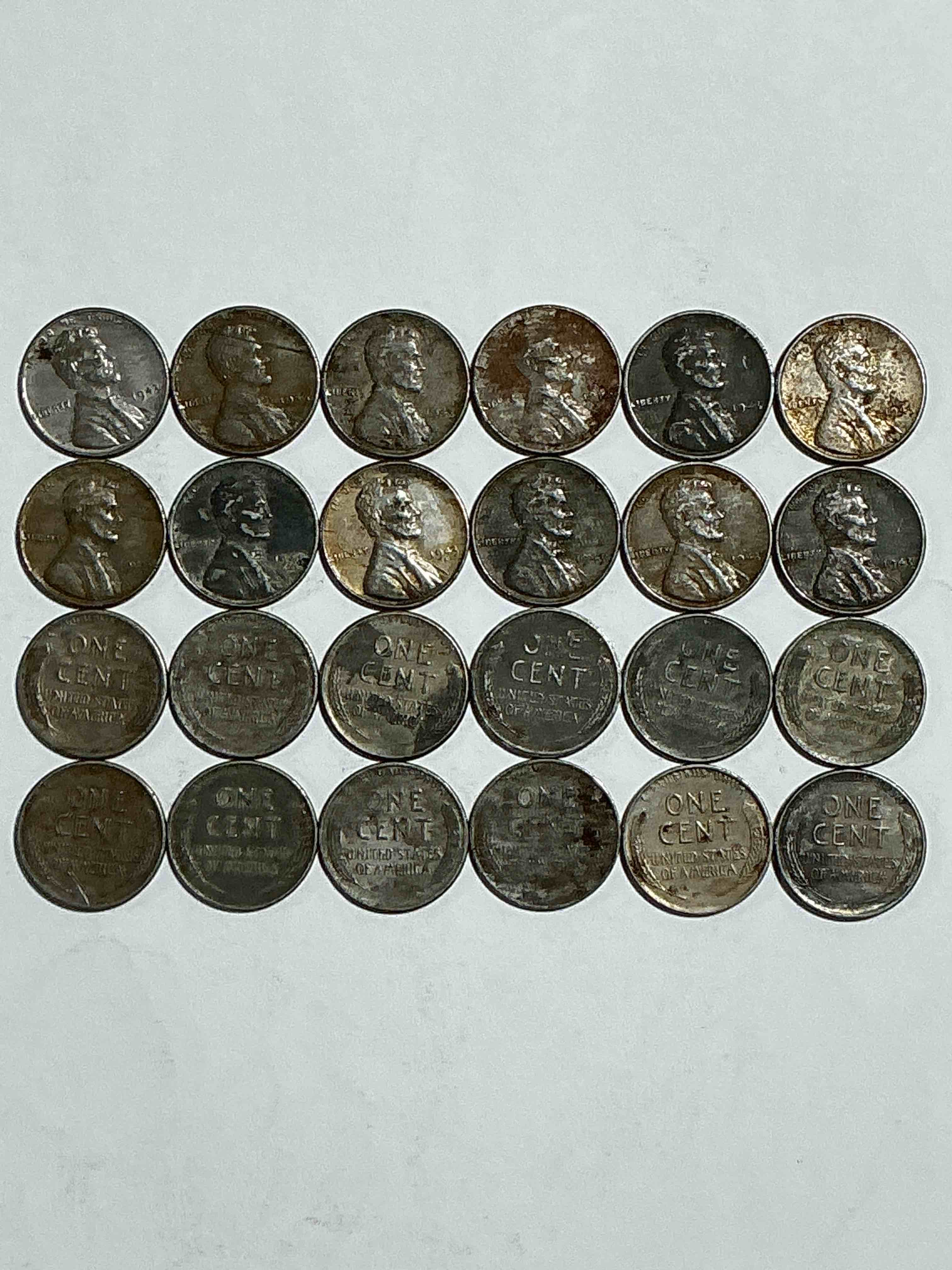 Condition photo showing Good Condition for 1943 World War Il History! Did You Know That In 1943 Copper Was So Valuable For Making Ammunition That The U.S. Treasury Made Pennies Out Of Steel?! 1943 STEEL Pennies Have Become Valuable, Rare Collector Items! Up For Auction Are Rare WWII Steel Pennies Appearing Circulated. Own Pieces Of World War II History That Are An Awesome Investment!