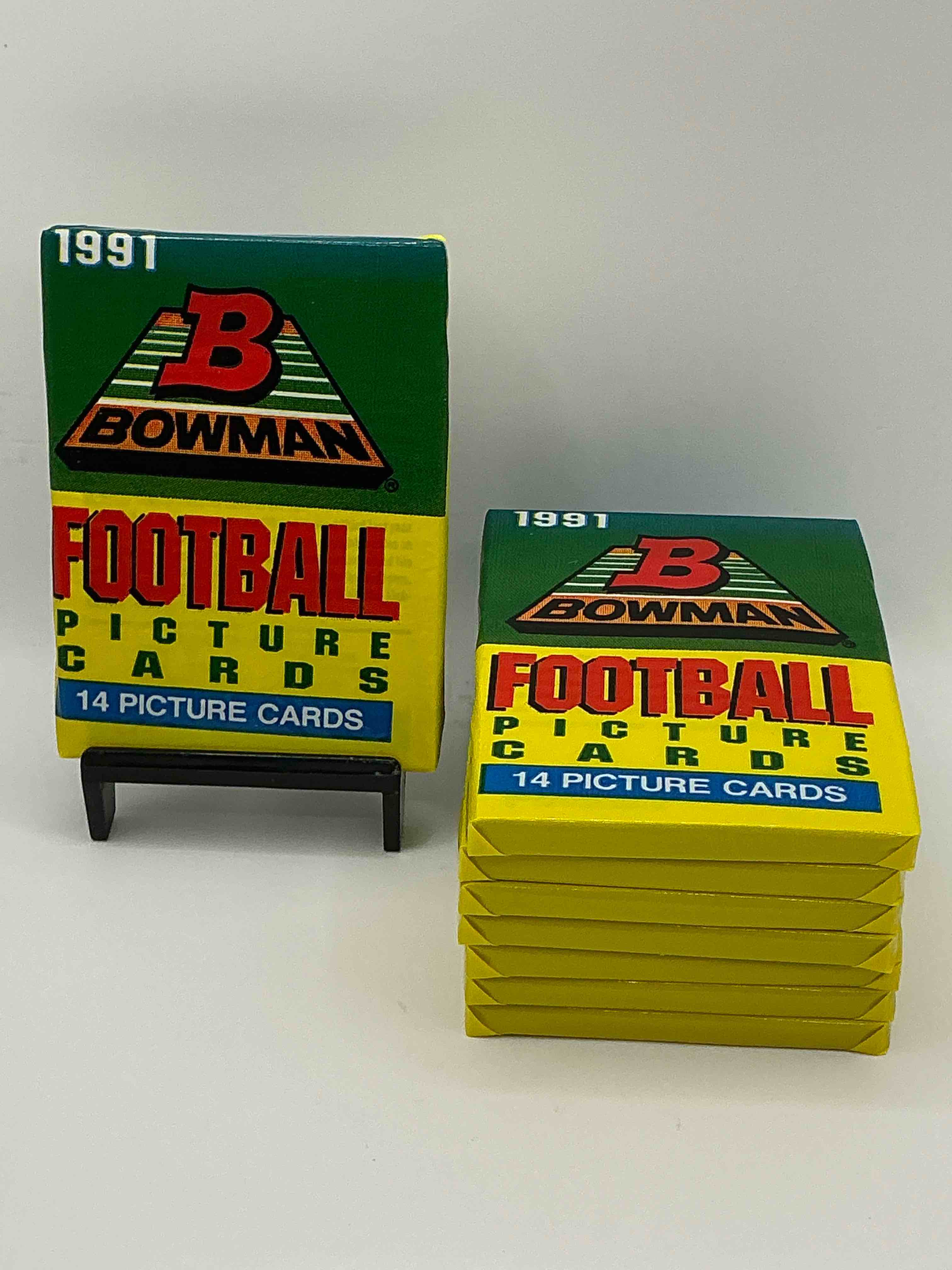 1991 Bowman Football Unopened Sports Card Packs Direct From Original Box! Search For Valuable Emmitt Smith Cards & Other Stars! Super Rare & Could Have Some Awesome Cards Inside! 