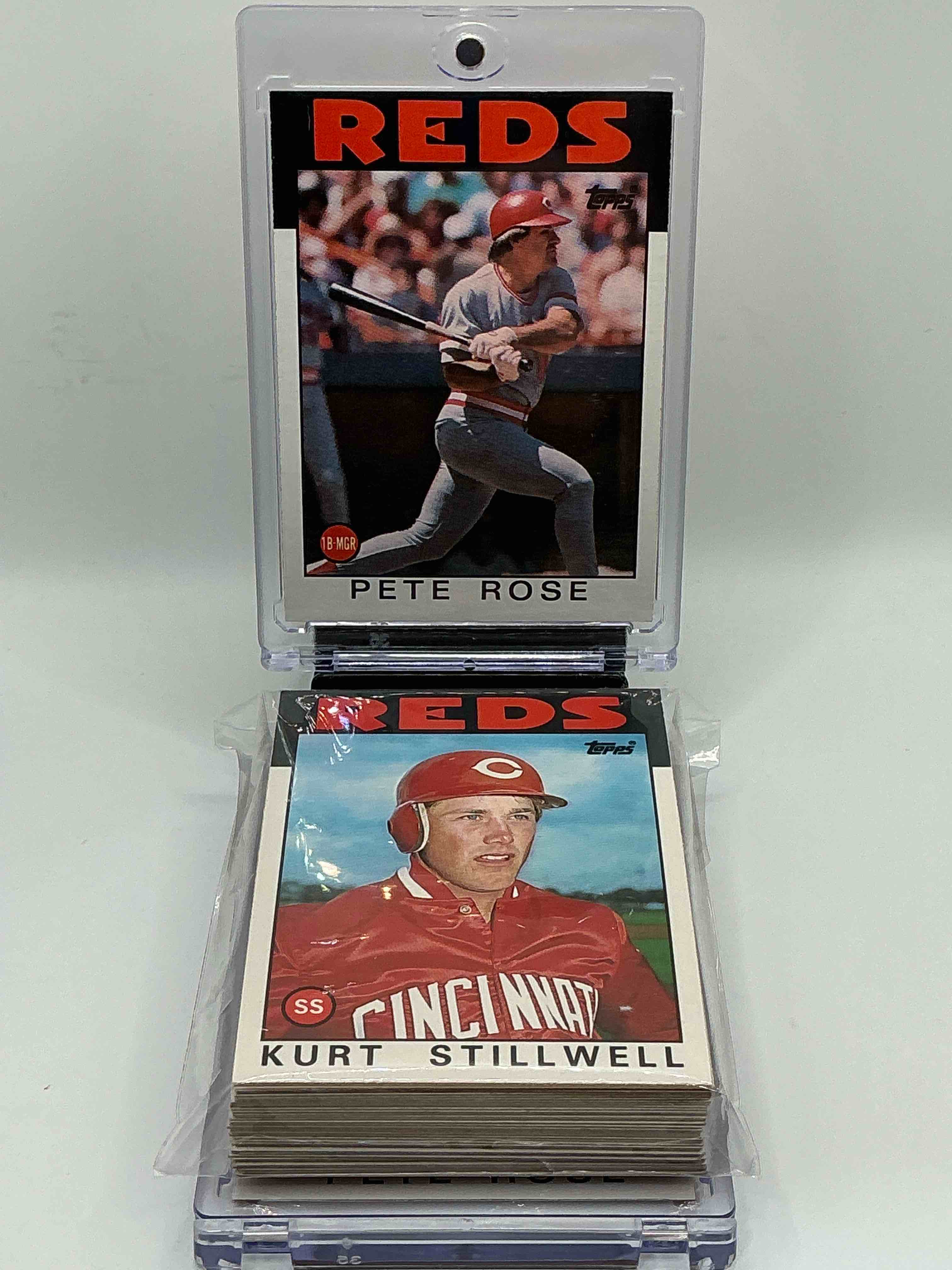 1986 Topps Baseball REDS Complete Set! 39 Card Reds Set, Including Pete Rose Card! Legends Like Pete Rose, Eric Davis, Barry Larkin & So Many More!