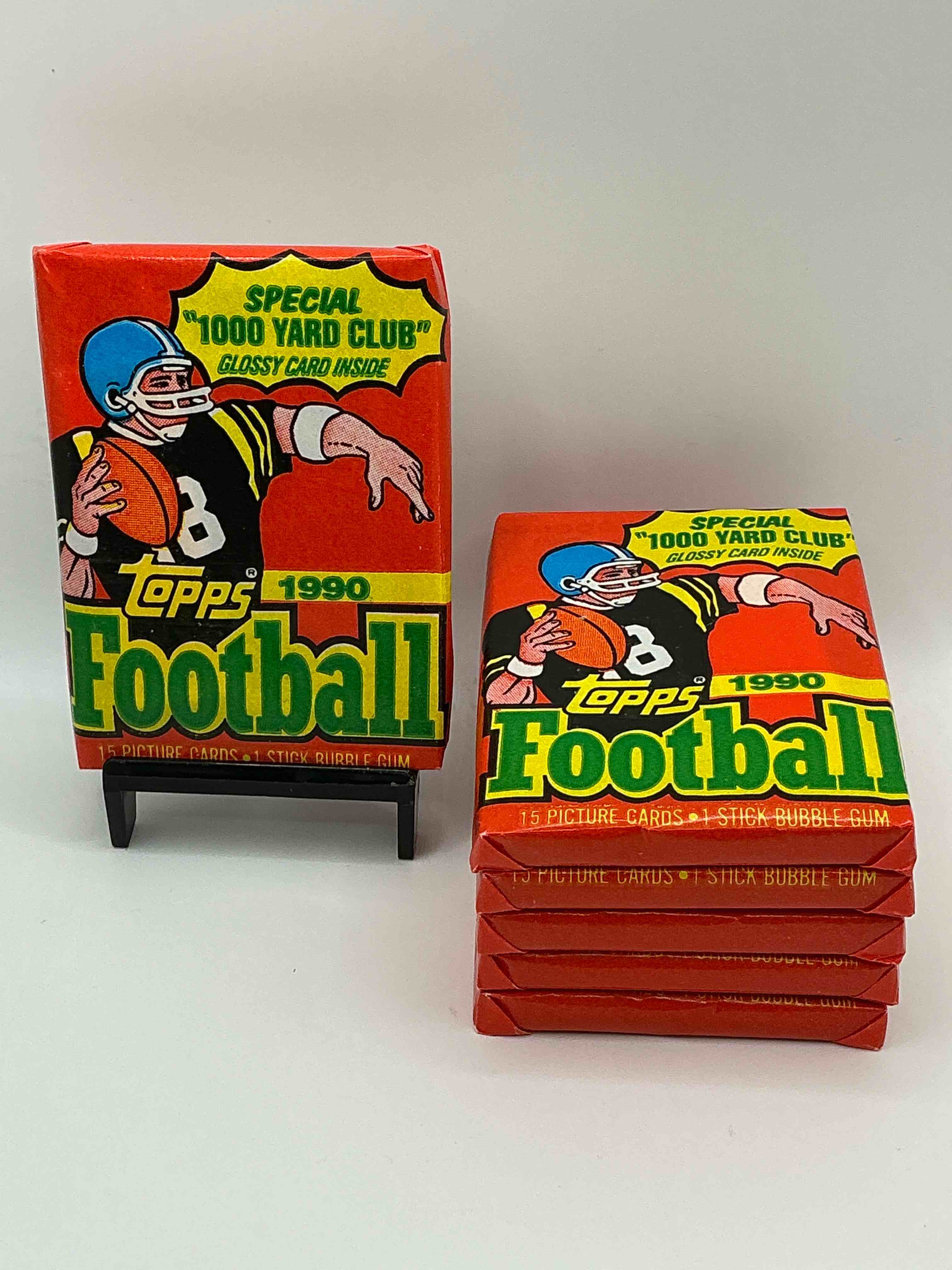 The Last Year Of Football Wax! Joe Montana, Emmitt Smith & Barry Sanders!? 1990 Topps Football Unopened Sports Card Wax Pack, Direct From Original Retail Box! Getting Hard To Find! Search For Early Barry Sanders & Jerry Rice & So Much More!