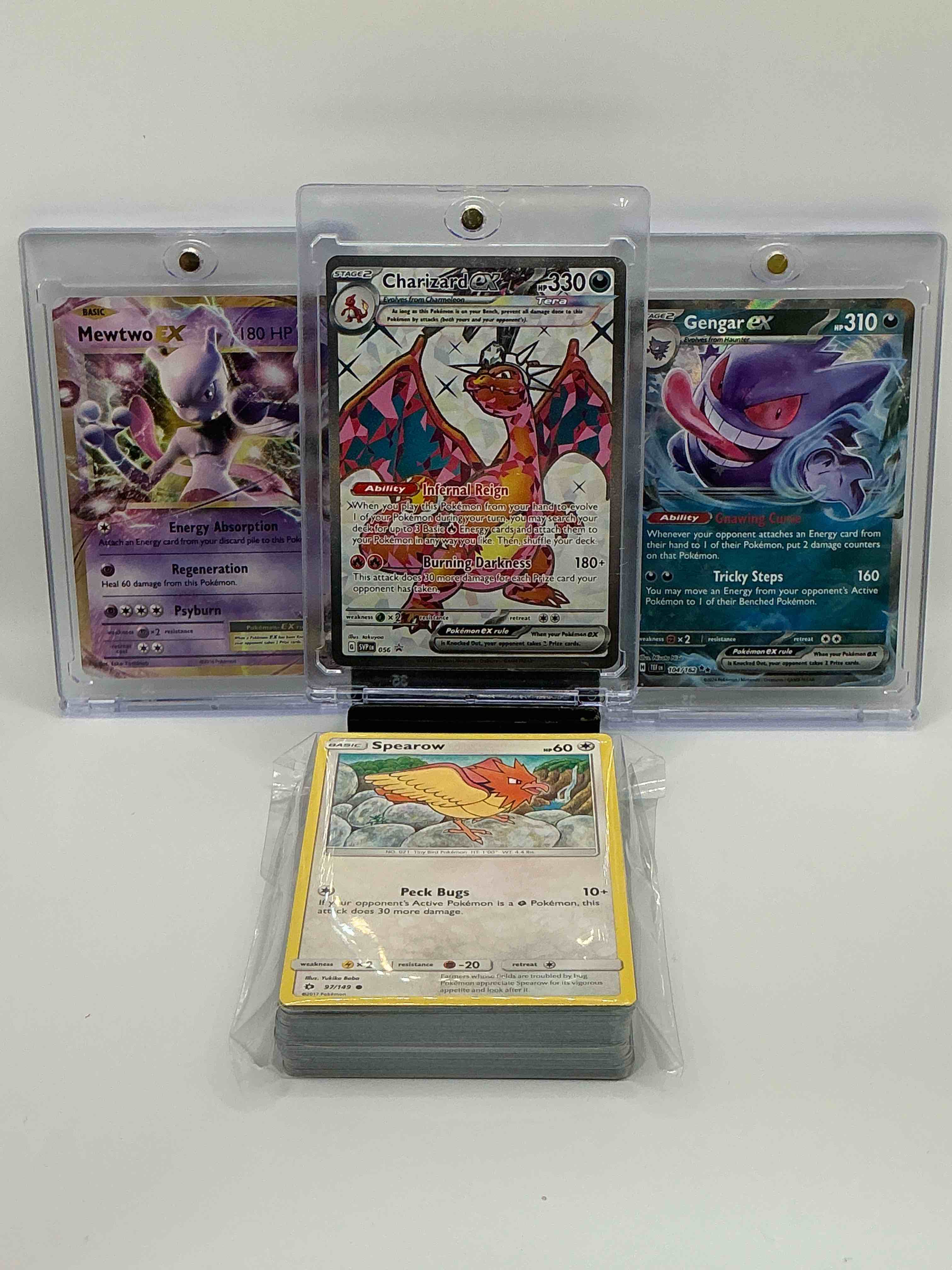 Pokémon Palooza! Silver Shimmer Infernal Reign Burning Darkness Charizard EX, Purple & Gold Color-Blast Energy Absorption Regeneration Psyburn Mewtwo EX, Silver Ice Holographic Gnawing Curse Tricky Steps Gengar EX! Along With 50 Other Pokémon Heroes, Legends & Commons!