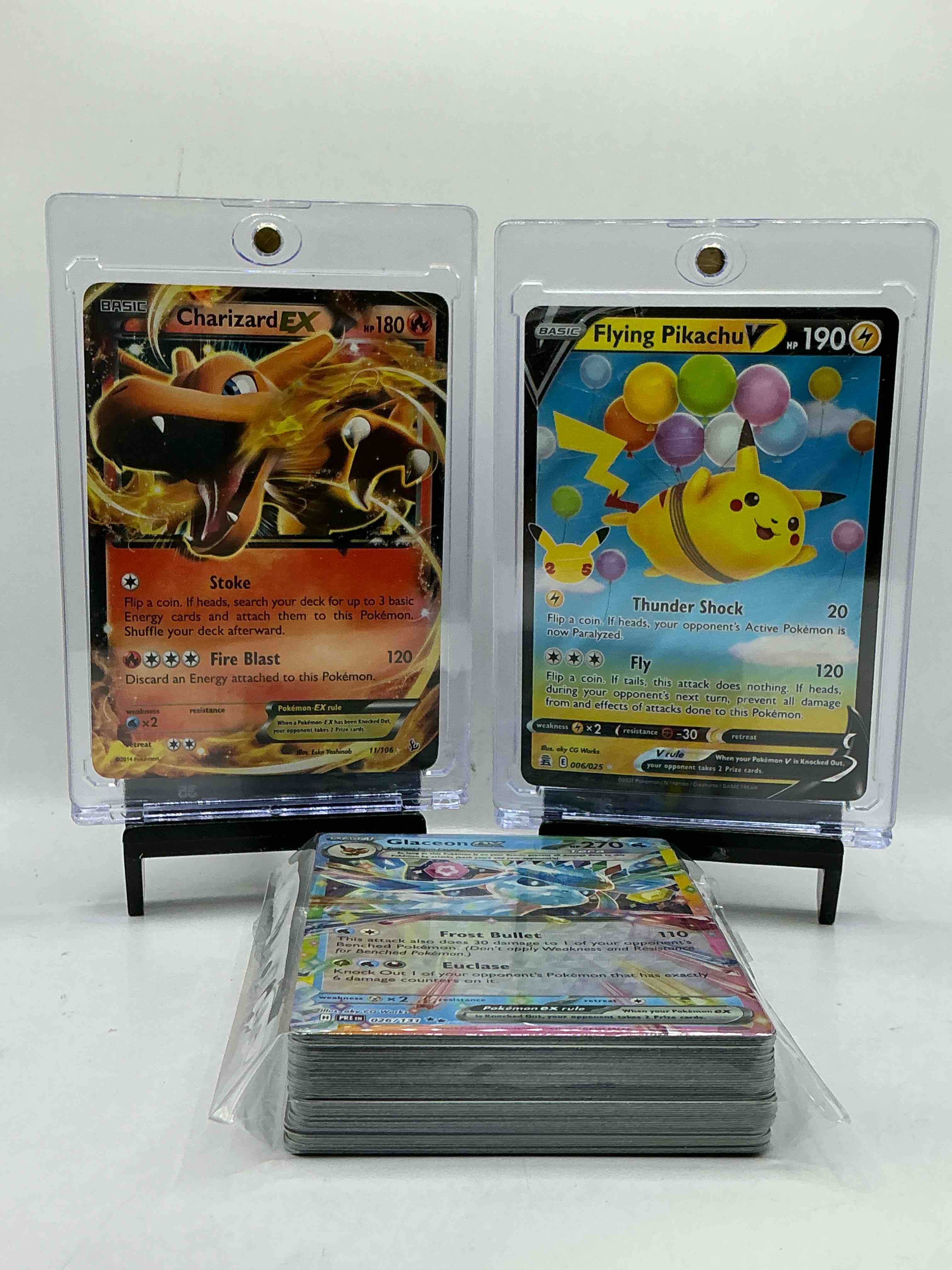 Flying Pikachu V & Charizard EX Holo! Insane Trio! This 50 Card Lot Includes Heroes, Holos, Legends & More! Crazy Pokémon Palooza, 50 Card Lot!