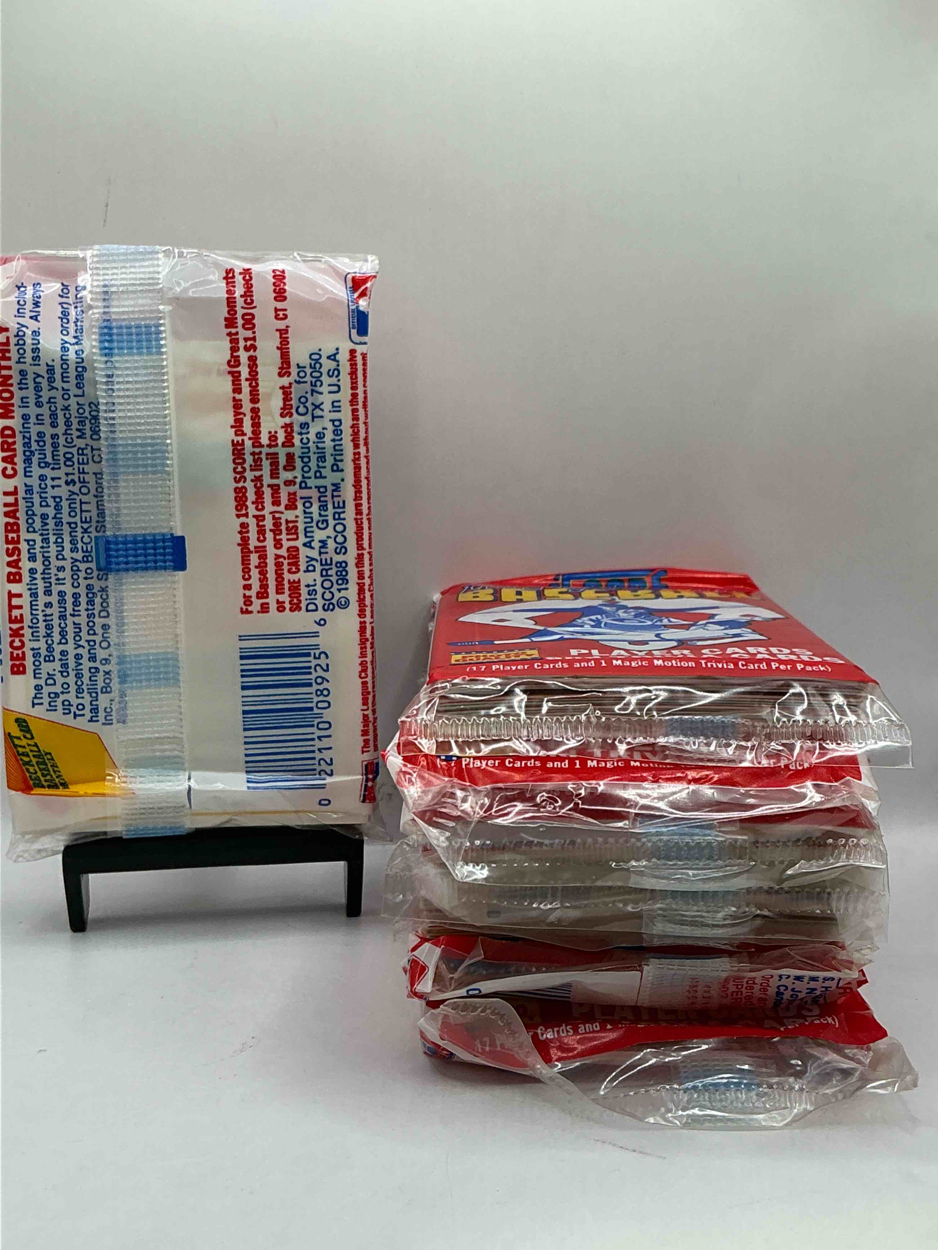 Condition photo showing New/Like New for 1988 Score Baseball Sealed Sports & Trading Collectible Card Pack, Direct From Original Retail Case! Search For Nolan Ryan, Don Mattingly, Griffey Jr. & Much More!