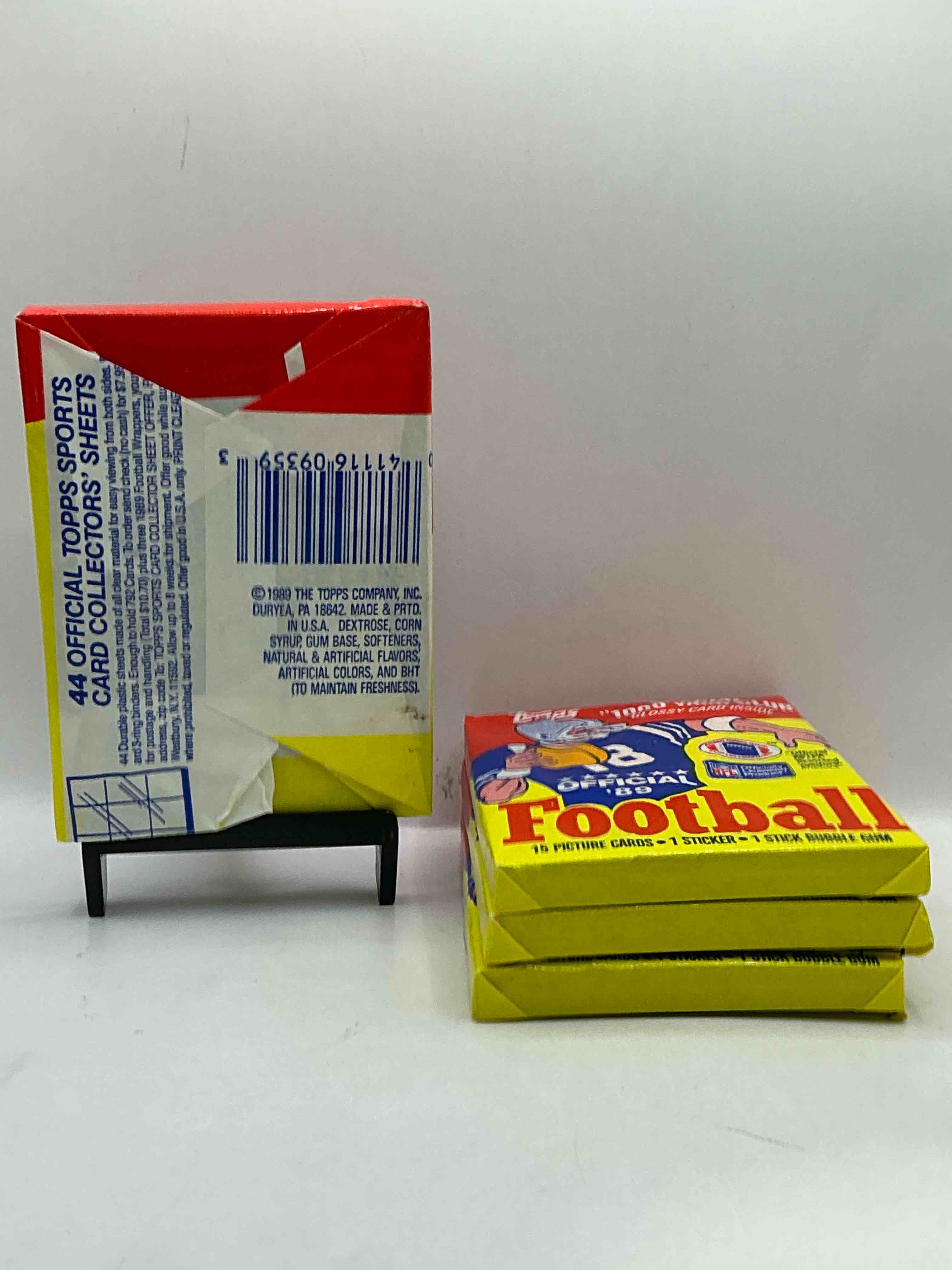 Condition photo showing New/Like New for 1989 Topps Football Unopened Sports Card Wax Packs! Straight From Original Box!Search For Deion Sanders Rookie Cards! Along With Valuable Jerry Rice, Bo Jackson & Other 80's Stars!