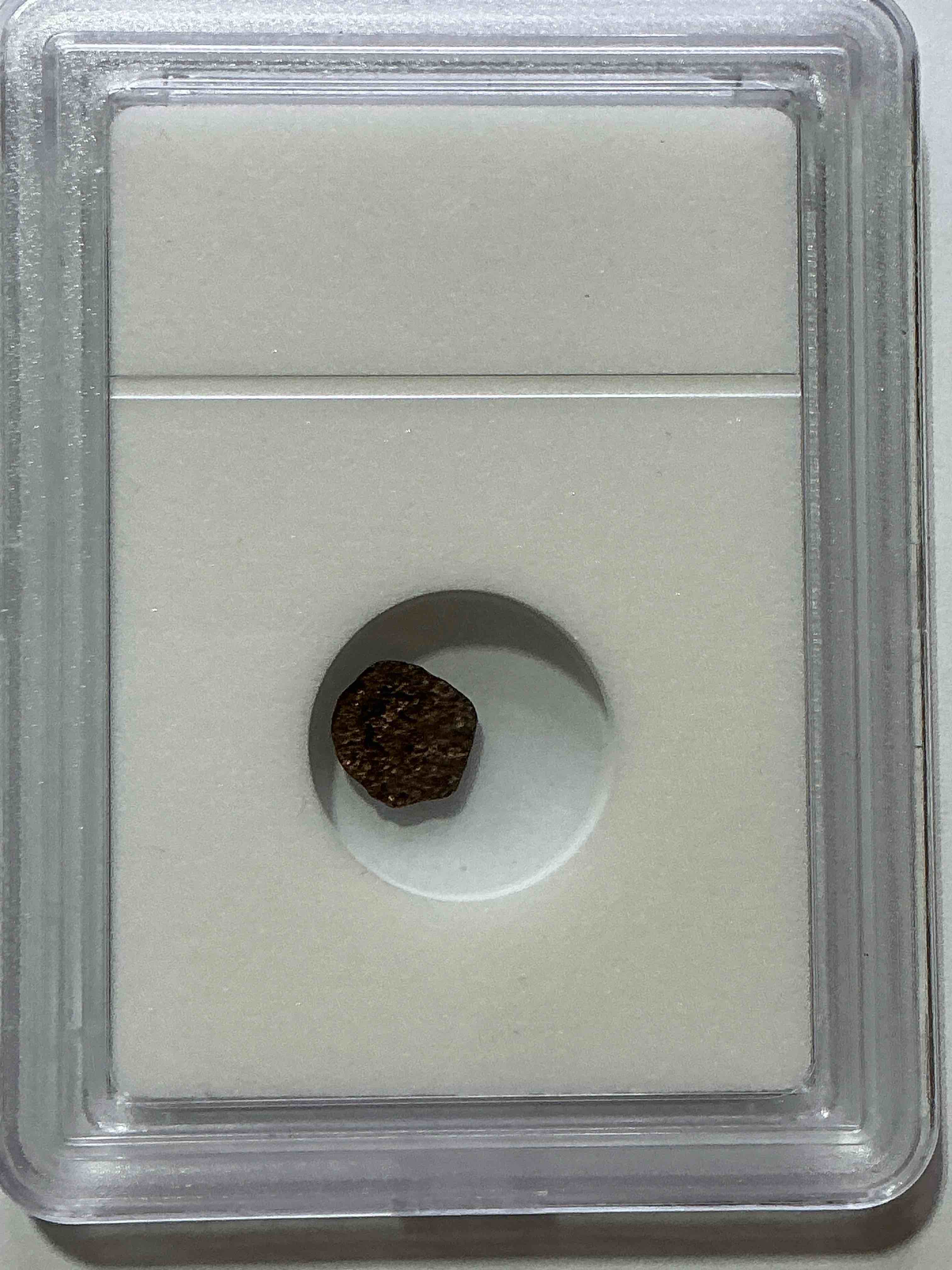 Condition photo showing New/Like New for Medieval Bronze Nummis Bit, From AD 1200-1690 Encased In INB Case! Ultra Rare Piece Of Coin History!  