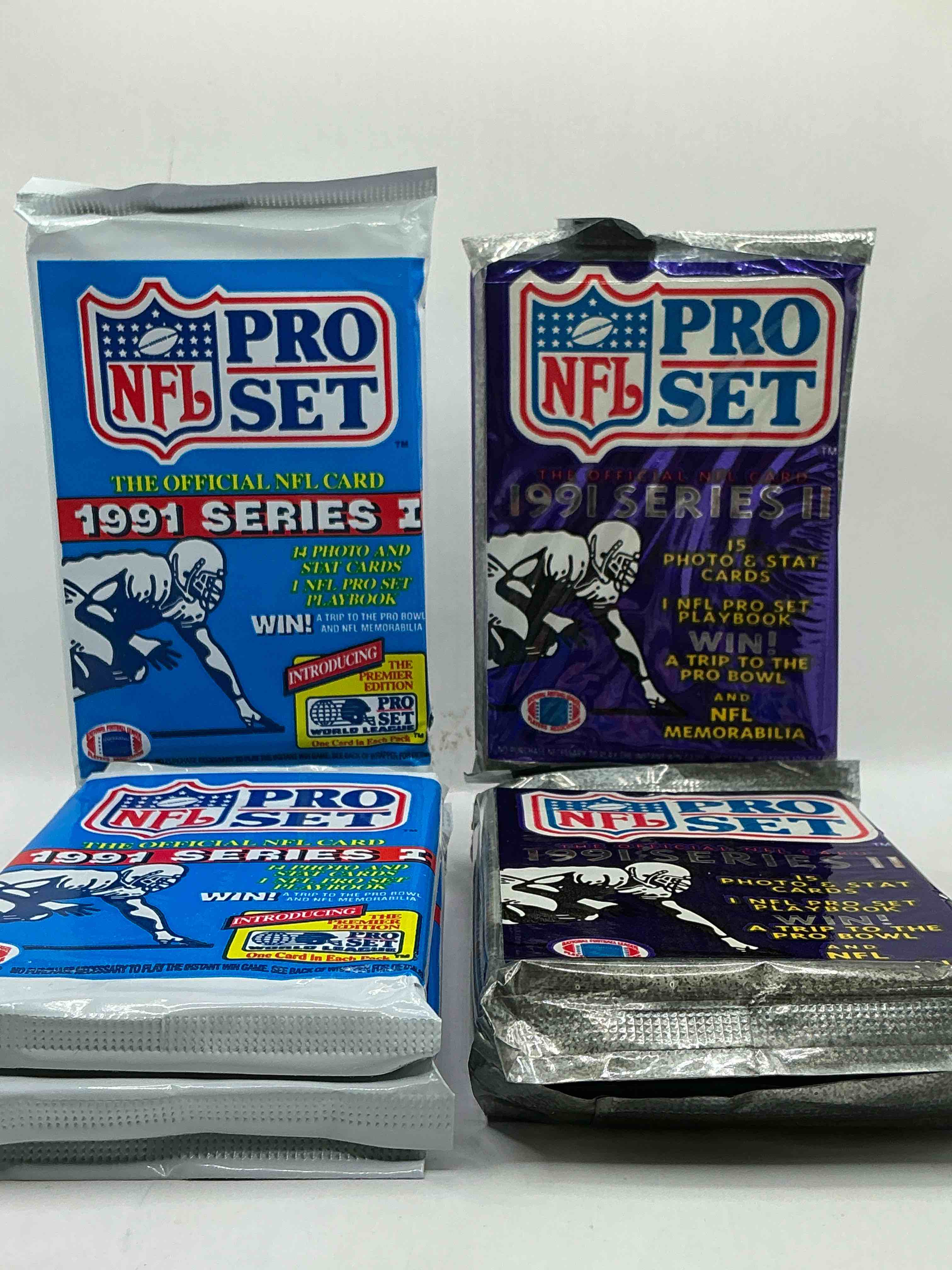 Condition photo showing New/Like New for Wow! 1991 Pro Set Football Sealed Card Pack, Direct From Original Retail Case!Highly Sought After By Collectors As This Year Is Loaded With High Profile Cards!Search For Cards From Barry Sanders, Deion Sanders, Troy Aikman, Michael Irvin & Much More! Getting Hard To Find!