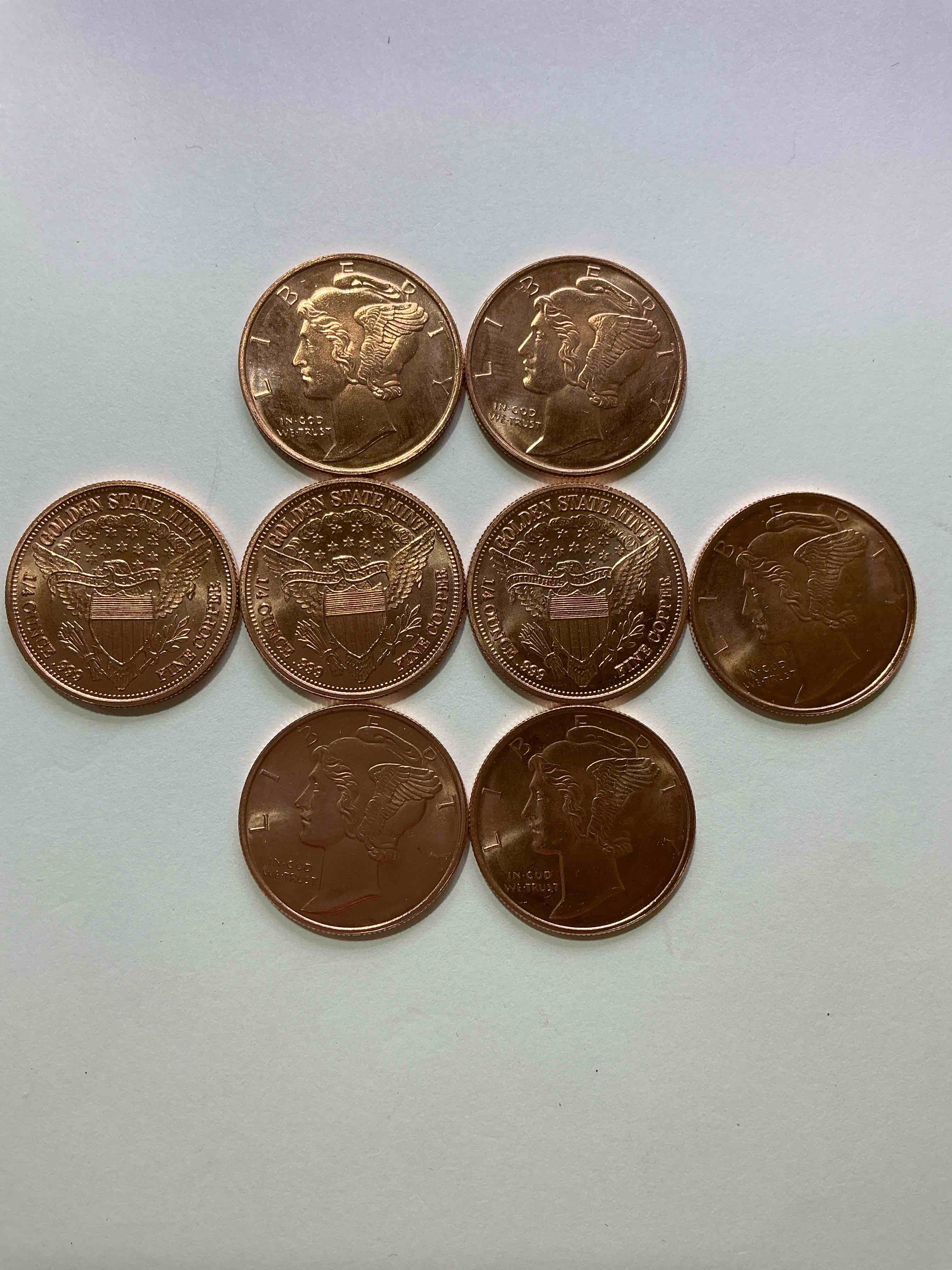 Condition photo showing New/Like New for Copper Commemorative Coins! Awesome Coin Collectible Made Of Pure .999 Percent Copper, All With Cool Designs! WOW!