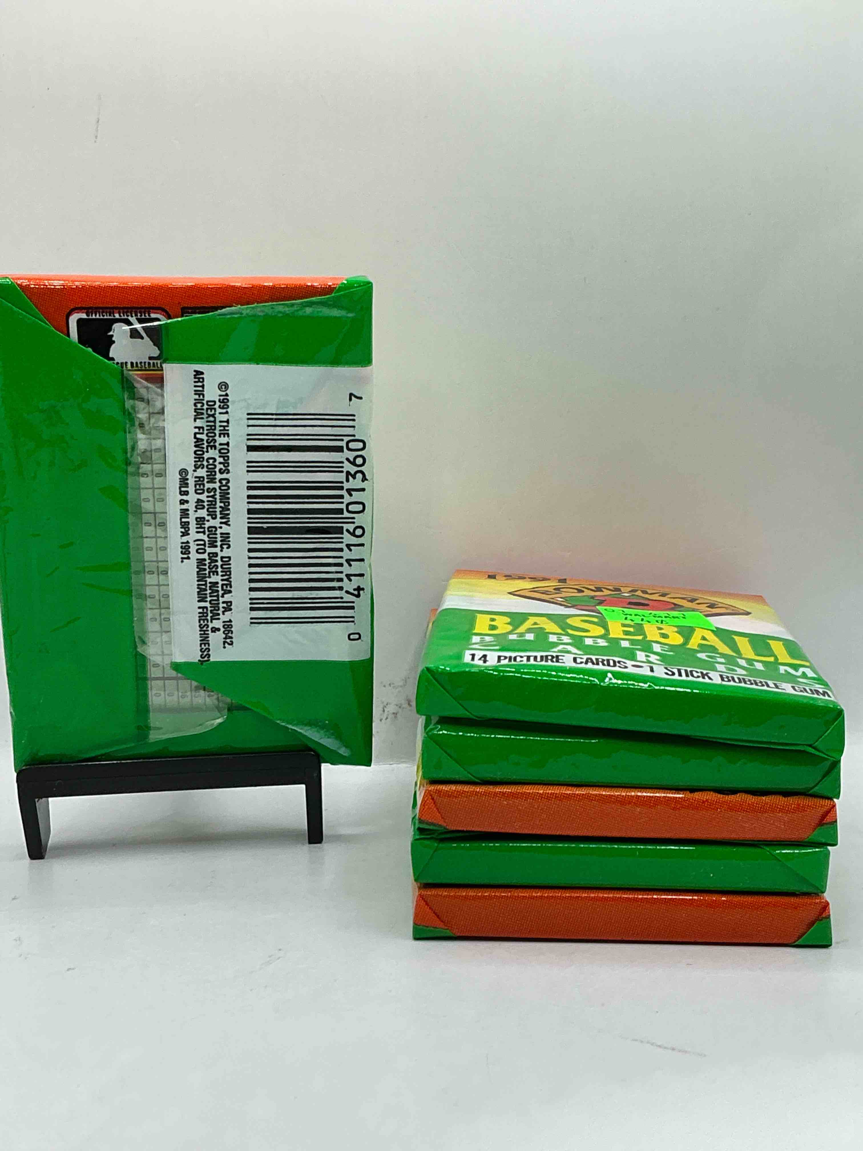 Condition photo showing New/Like New for 1991 Bowman Baseball Unopened Wax Packs, Direct From Original Retail Casel Search For Early Barry Bonds, Ken Griffey Jr. & More!