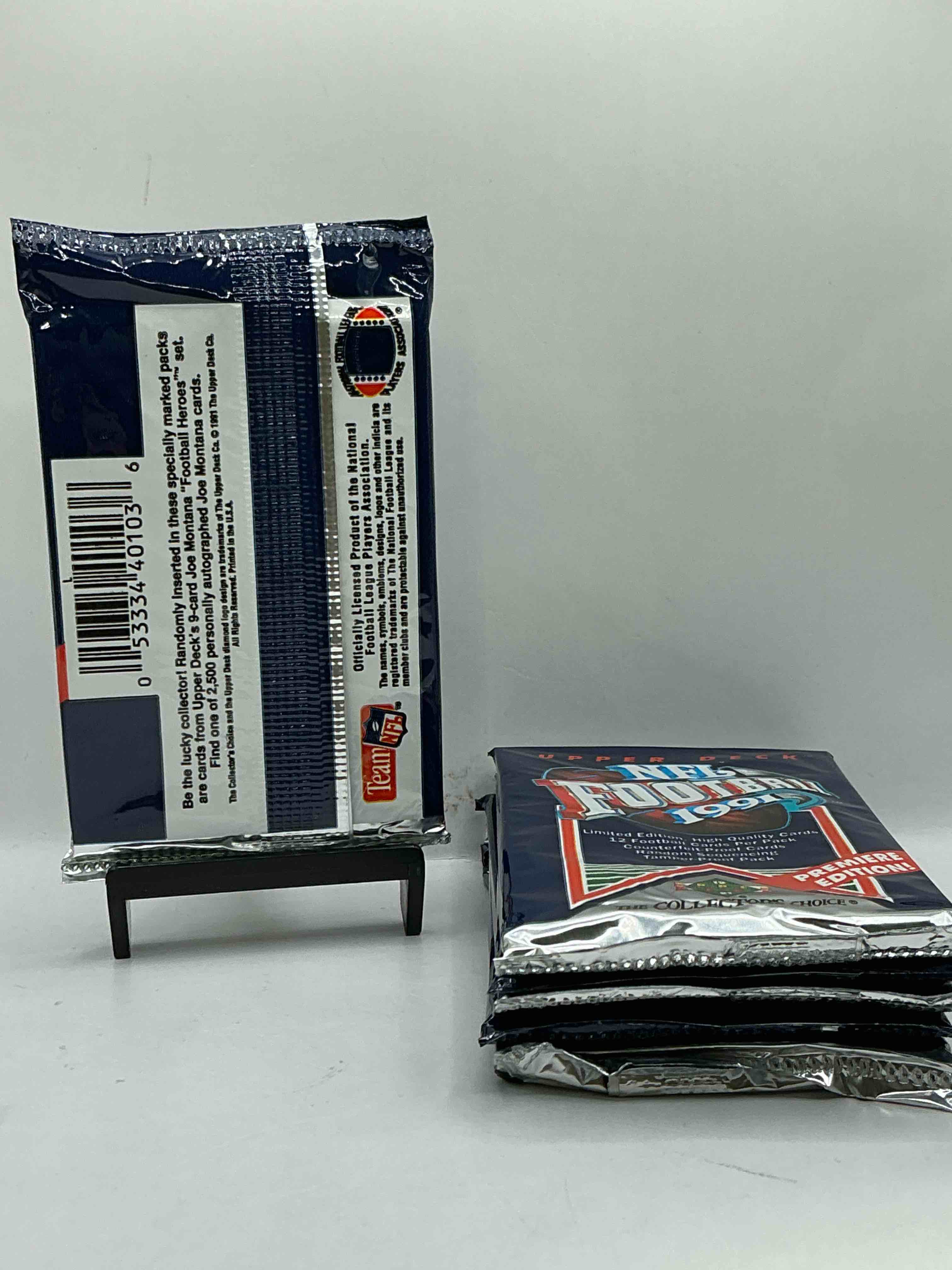 Condition photo showing New/Like New for Rare & Vintage! 1991 Upper Deck Unopened NFL Football Packs! Direct From Original Box! Brett Favre Rookie Year! Search For Brett Favre Rookie & Other 80s Stars!