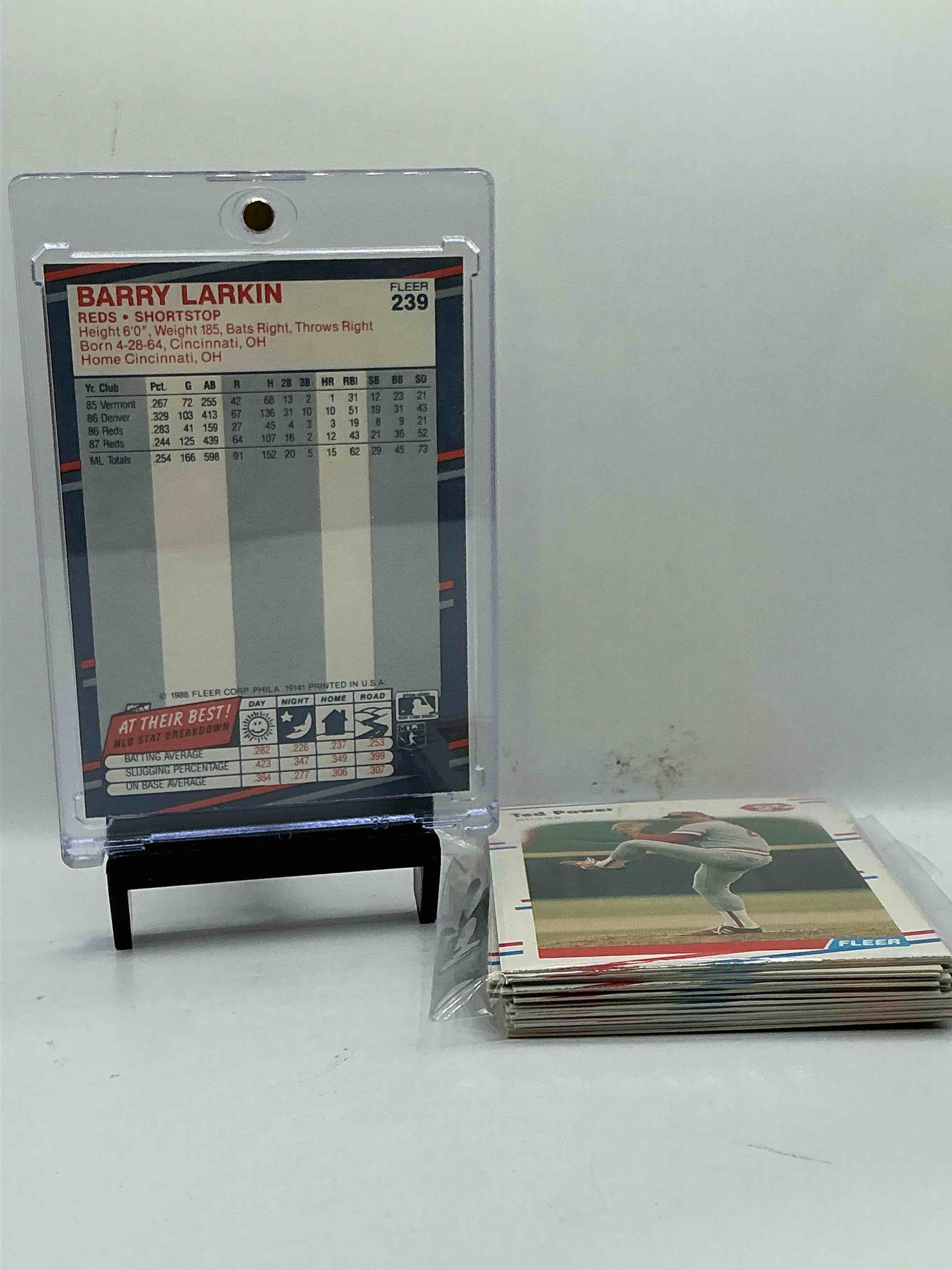 Condition photo showing New/Like New for 1988 Reds Fleer Baseball Team Set! Vintage Reds Lot! Barry Larkin, Mario Soto, Tony Perez, Dave Concepcion & More! 80’s Baseball History… Cincinnati Reds! 