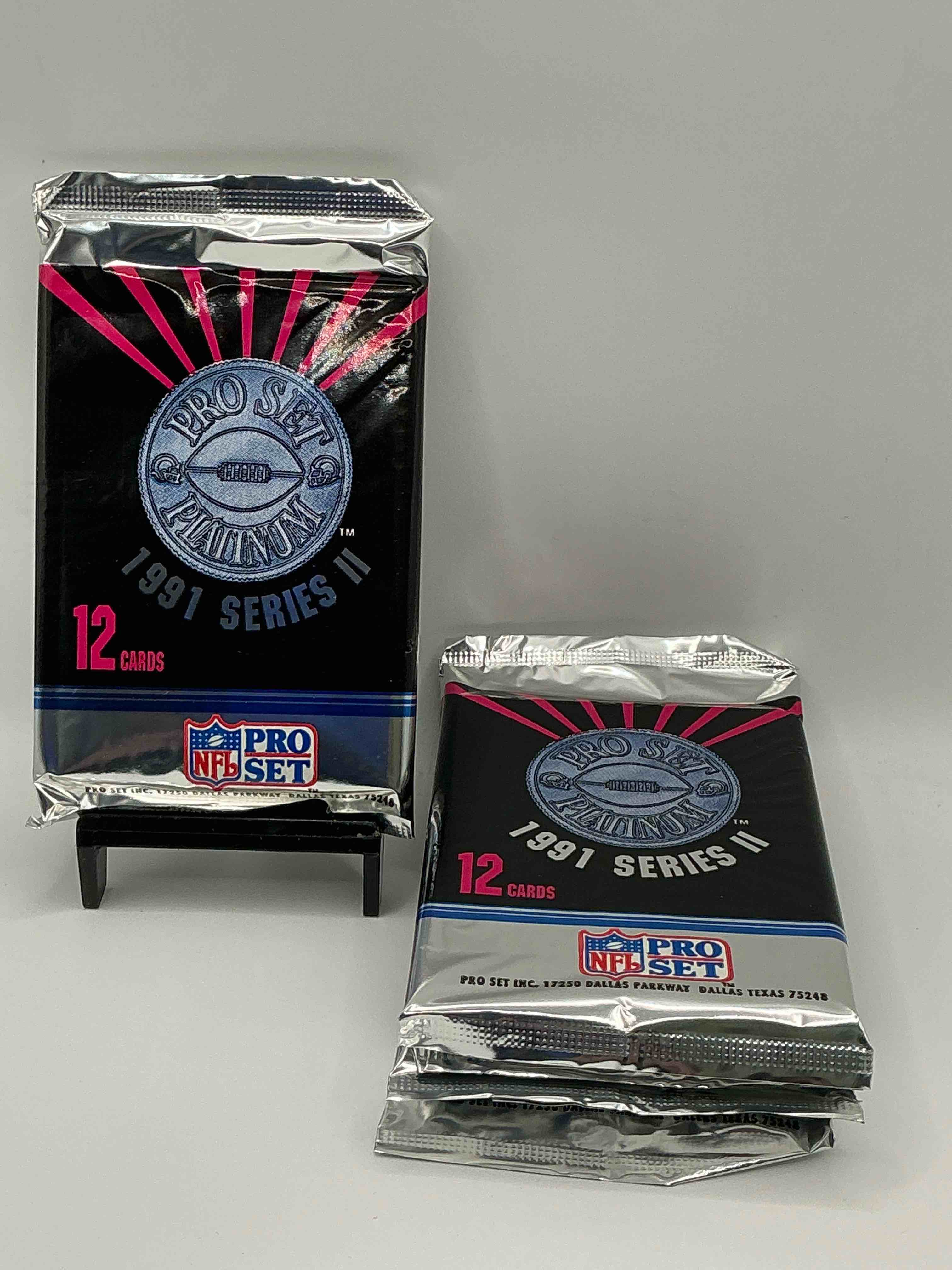 1991 pro set platinum edition series ii unopened packs! search for brett favre rookie & bill belichick coach rookie card as well as santa claus card!