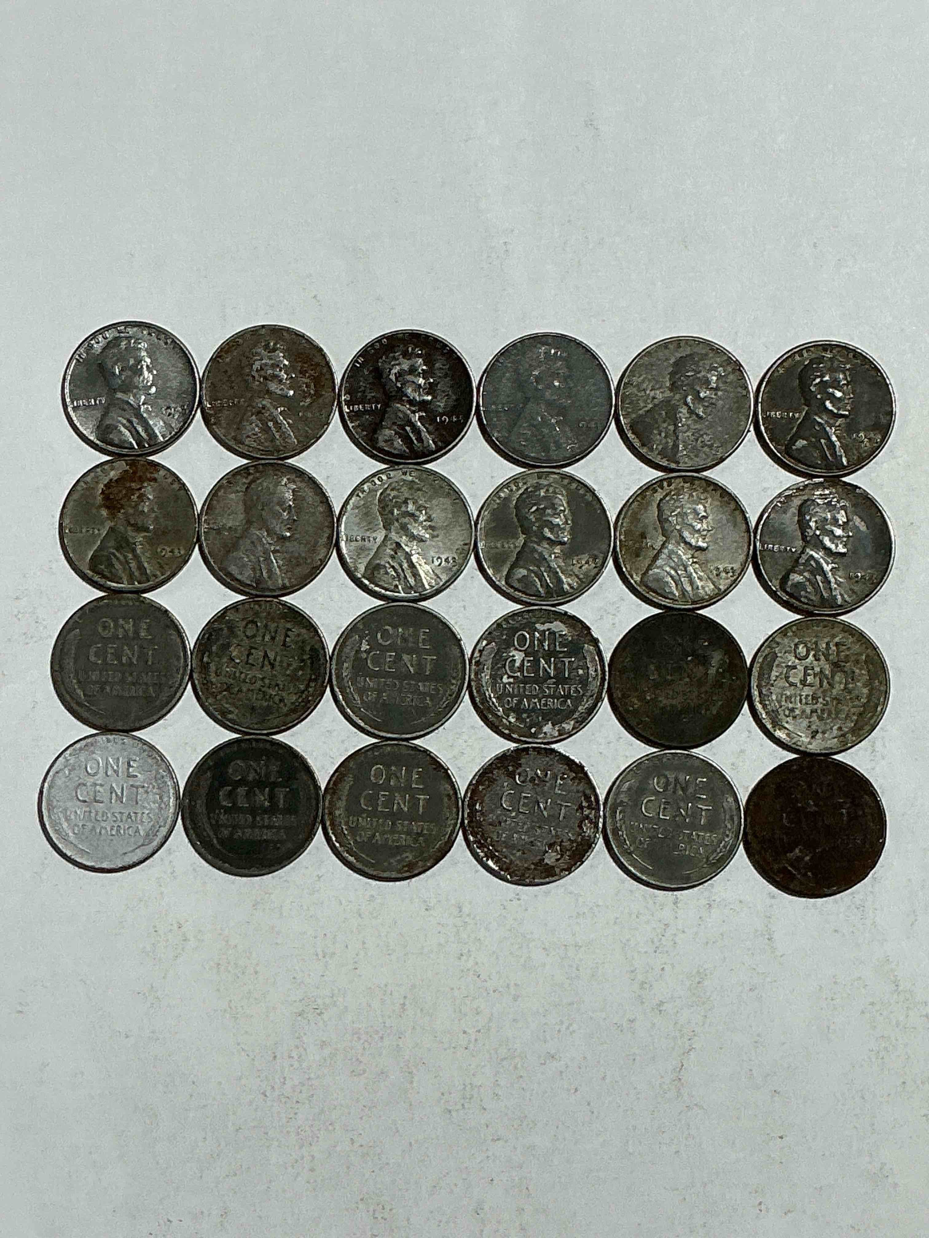 Condition photo showing Good Condition for 1943 World War Il History! Did You Know That In 1943 Copper Was So Valuable For Making Ammunition That The U.S. Treasury Made Pennies Out Of Steel?! 1943 STEEL Pennies Have Become Valuable, Rare Collector Items! Up For Auction Are Rare WWII Steel Pennies Appearing Circulated. Own Pieces Of World War II History That Are An Awesome Investment!