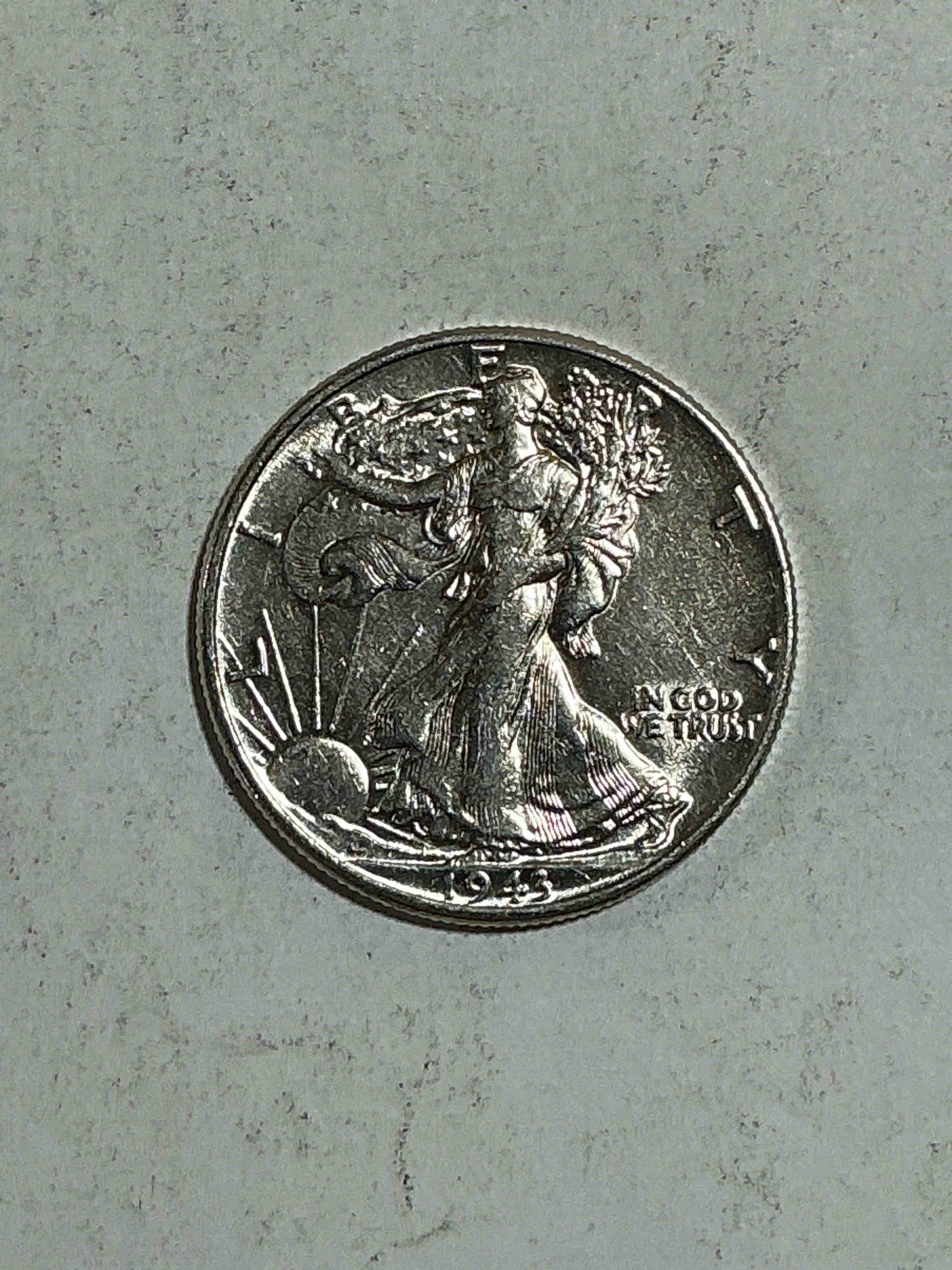 World War II Era Silver! Antique U.S. Silver! Liberty Walking Silver Half Dollars! These Striking Half Dollars Were Minted From 1916-1947 & Have Become Some Of The Most Collectible Coins In History! Here Is A Striking Uncirculated Example From 1943! Liberty Walking Coins Are 90% Fine U.S. Silver, A Great Investment In Precious Metal!