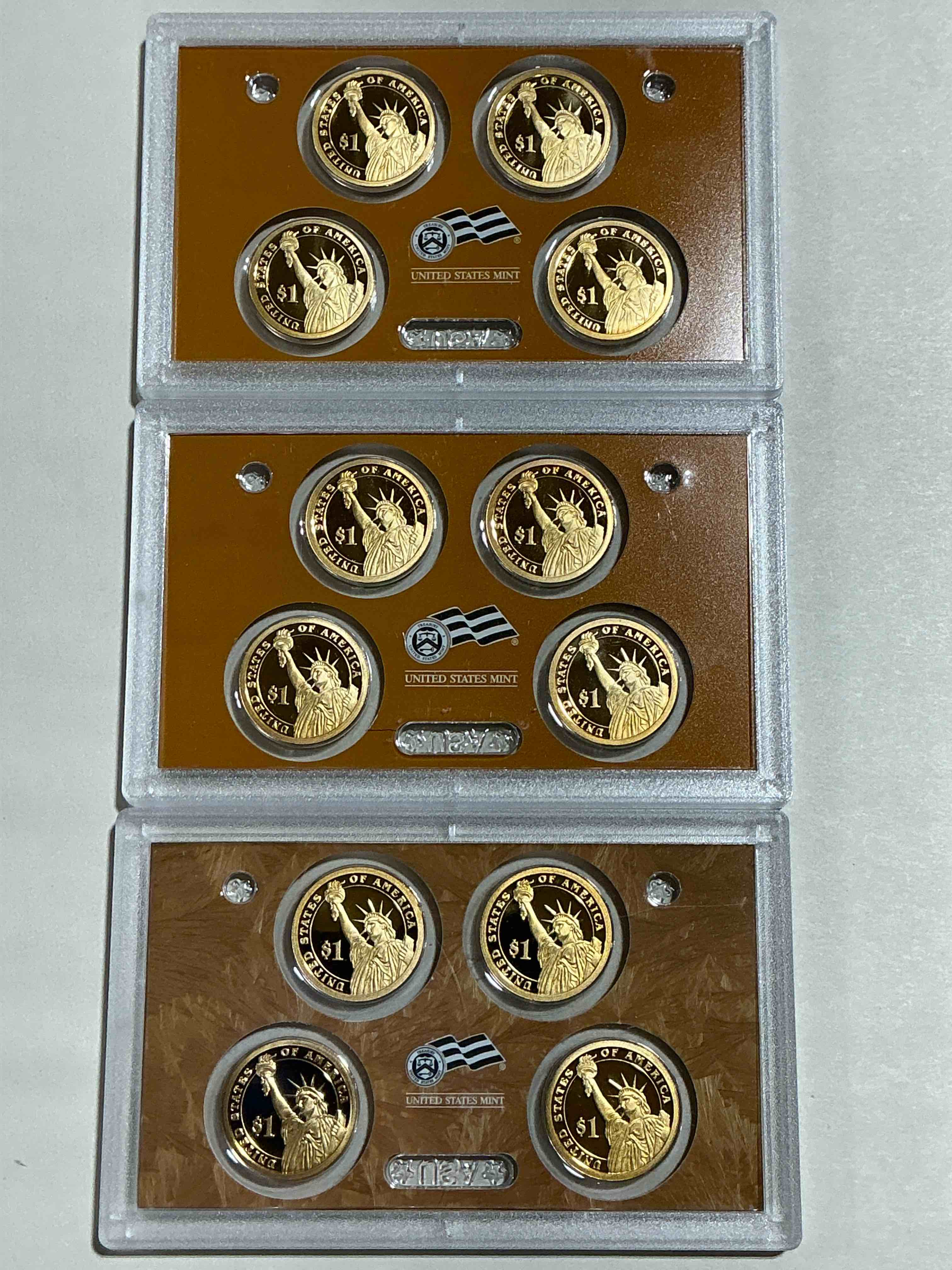 2007-09 Presidential Mint Sets! Four Coins Each Set, Encased In Plastic… Ultra Rare! These Coin Sets Are Rare & Hard To Find, Perfect To Add To Any Collection!