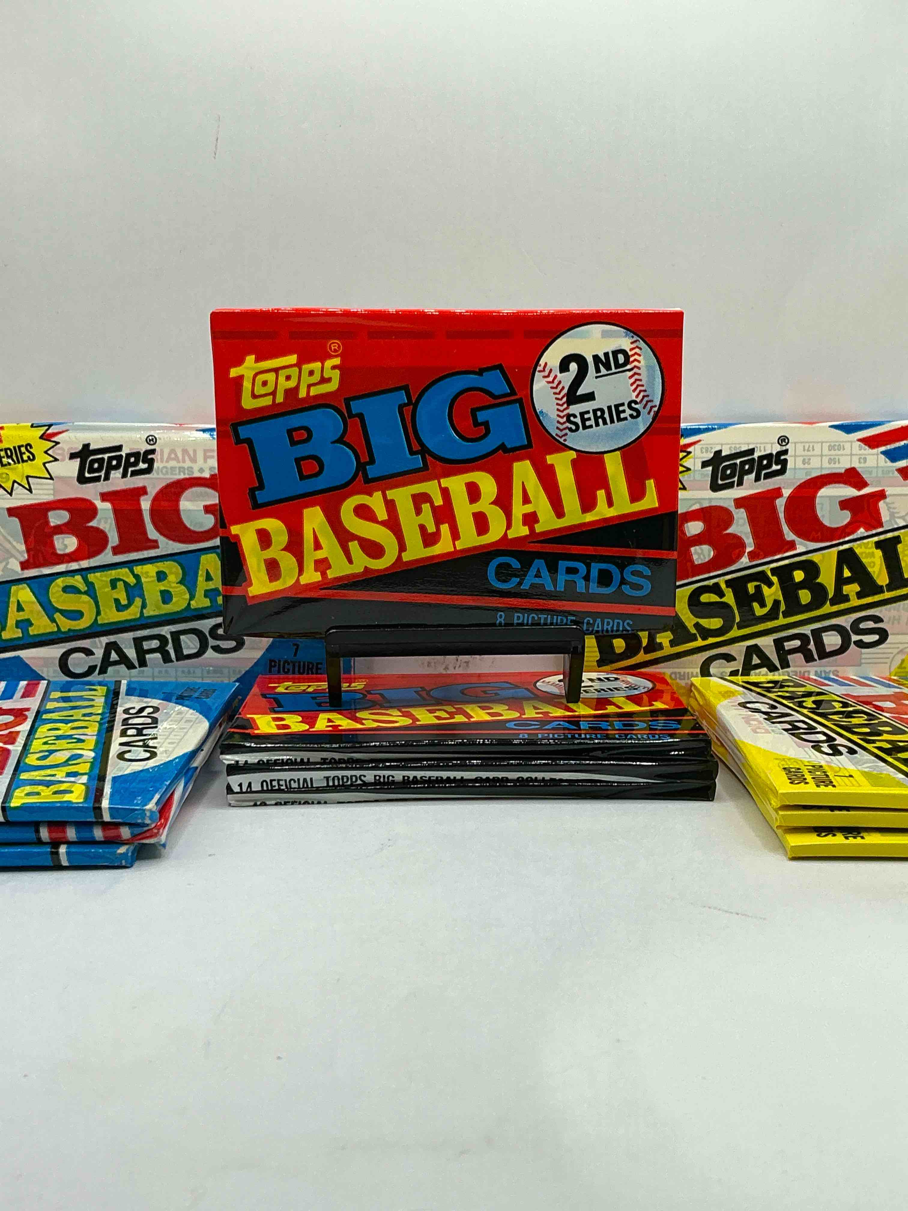 series one, two & three! 1989 big baseball! here's something for nostalgia fans! 1989 topps big baseball sealed card pack, 1st series, direct from original retail case! 1989 year hard to find! search for valuable cards from don mattingly, mark mcgwire & barry bonds!