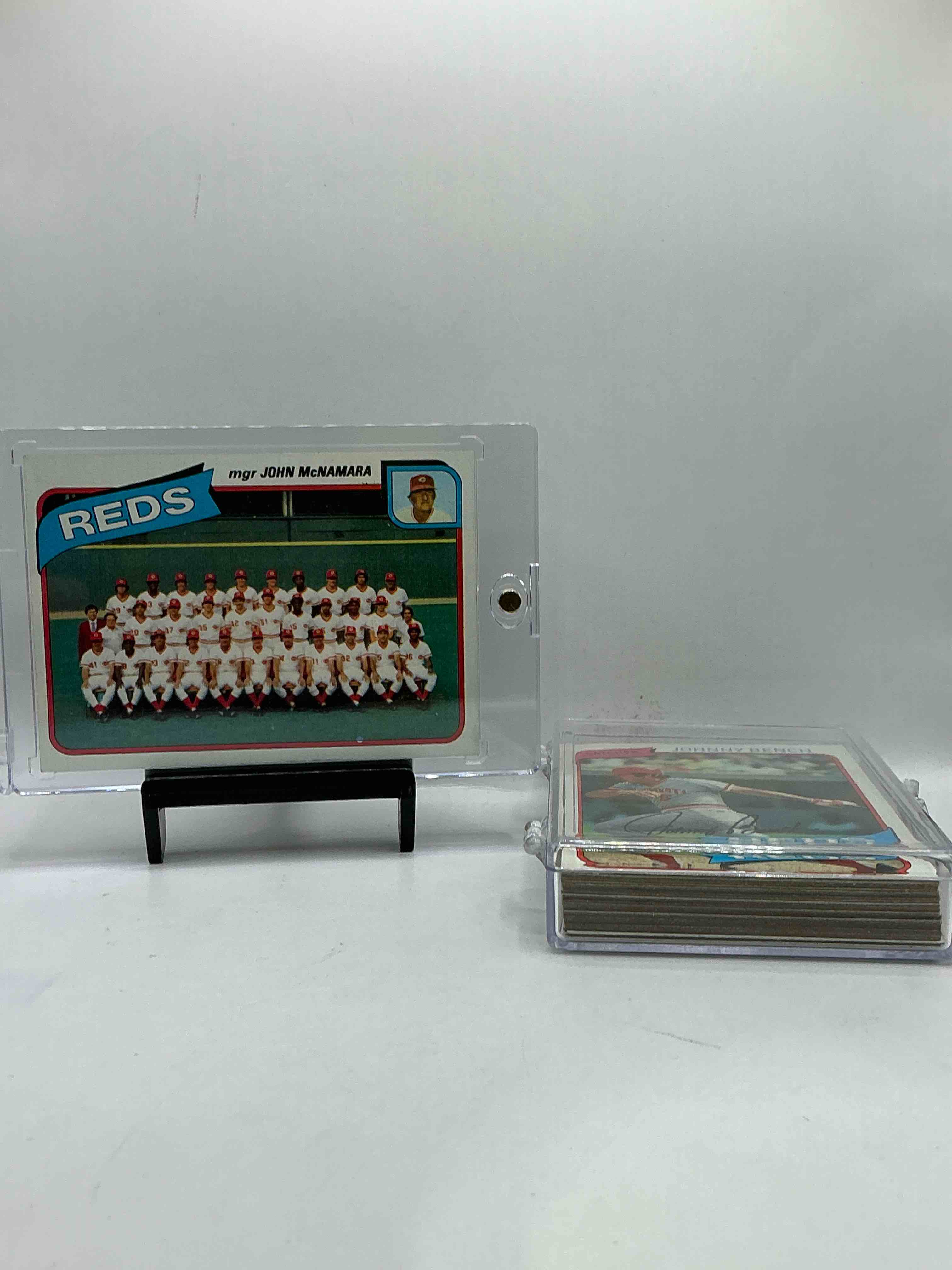 1980 reds team set! 26 card team set! insane vintage reds set! johnny bench, bill bonham, vic correll, mike lacoss, junior kennedy, dave concepcion, ken griffey, tom seaver, joe nolan, dave collins & more!
