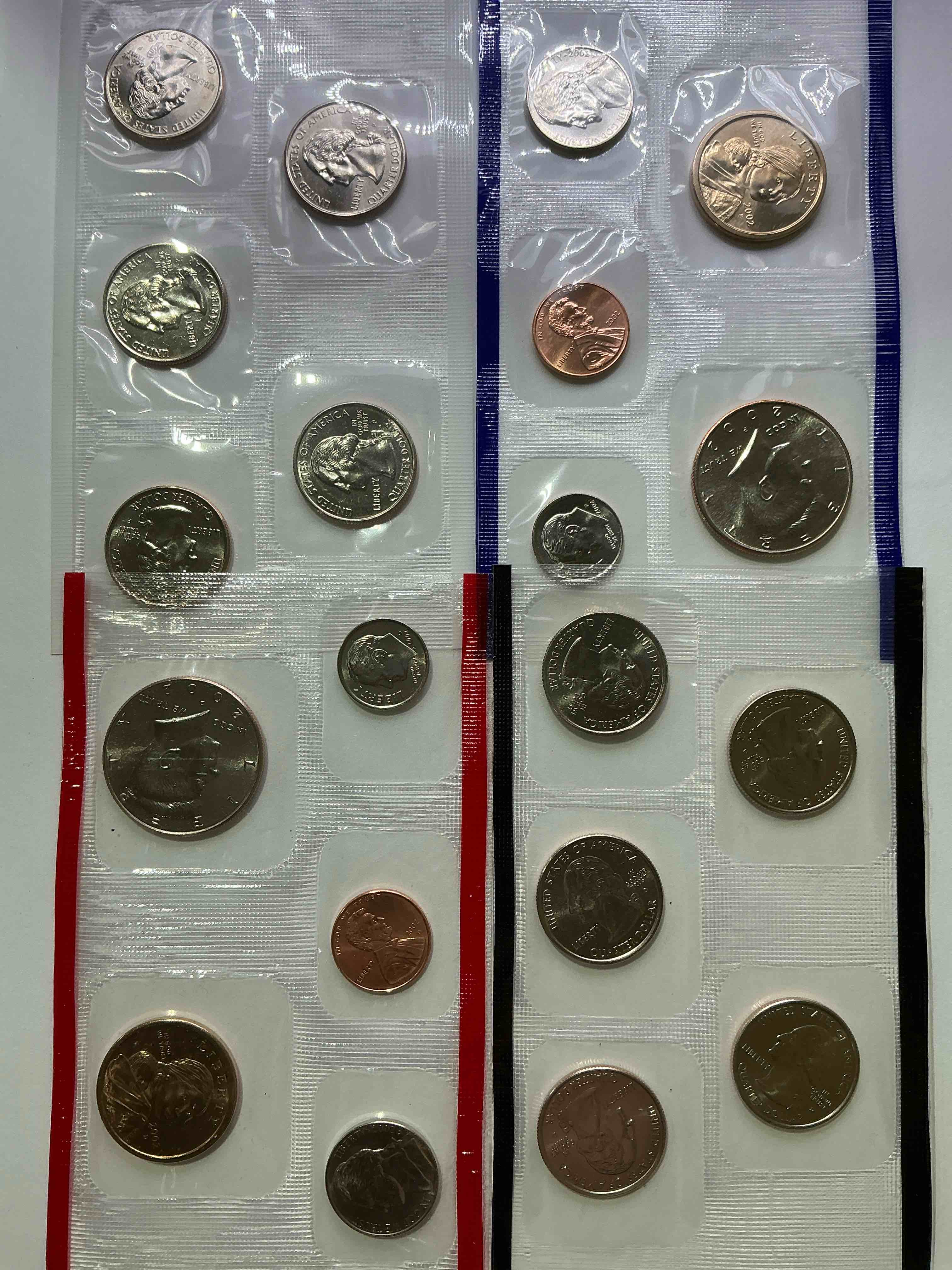 2002 philadelphia & denver mint coins! 20 coins, including sacagawea dollars, half dollars, state quarters, nickels, dimes & pennies! wow!