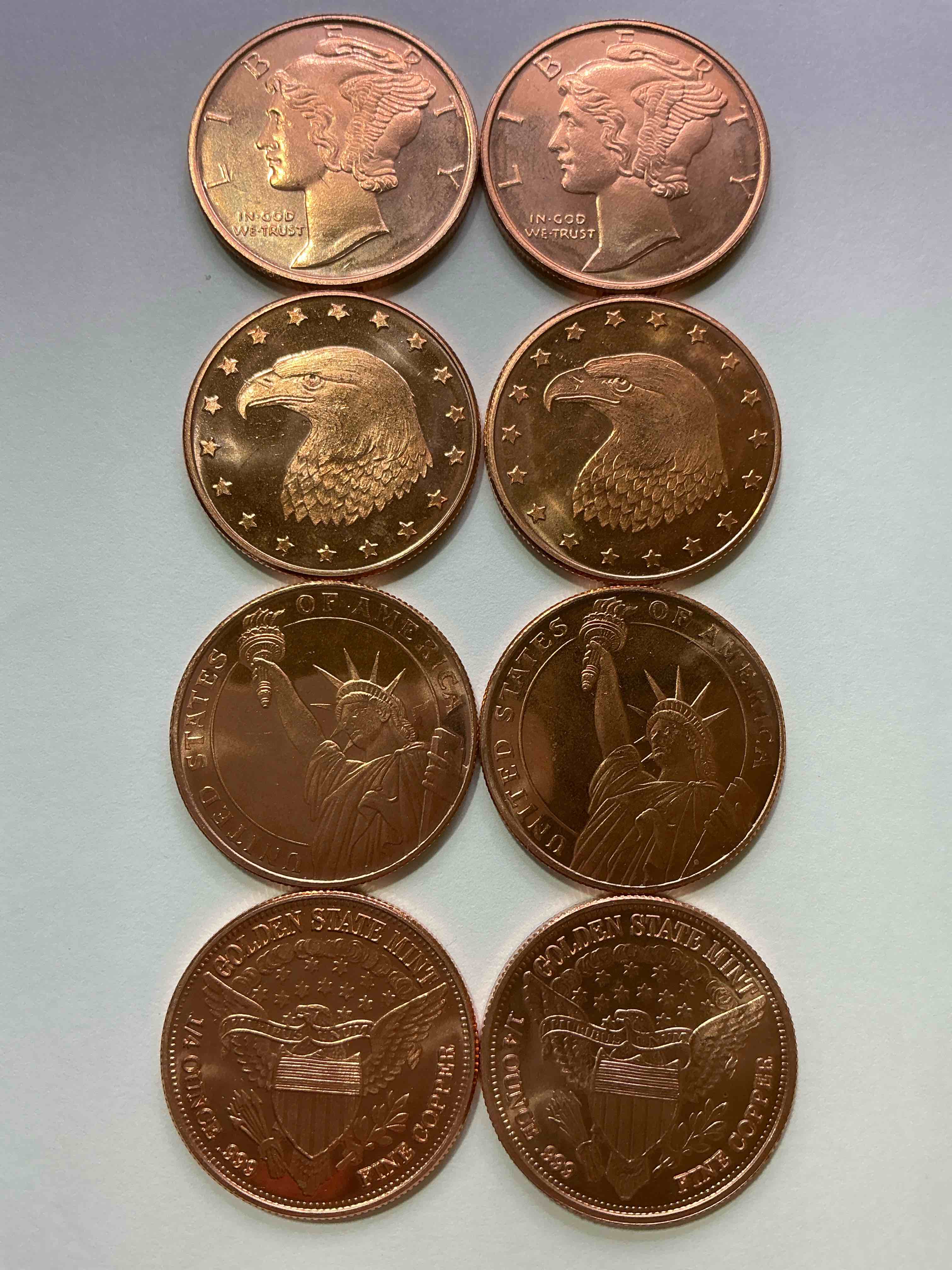 Copper Commemorative Coins! Awesome Coin Collectible Made Of Pure .999 Percent Copper, All With Cool Designs! WOW!