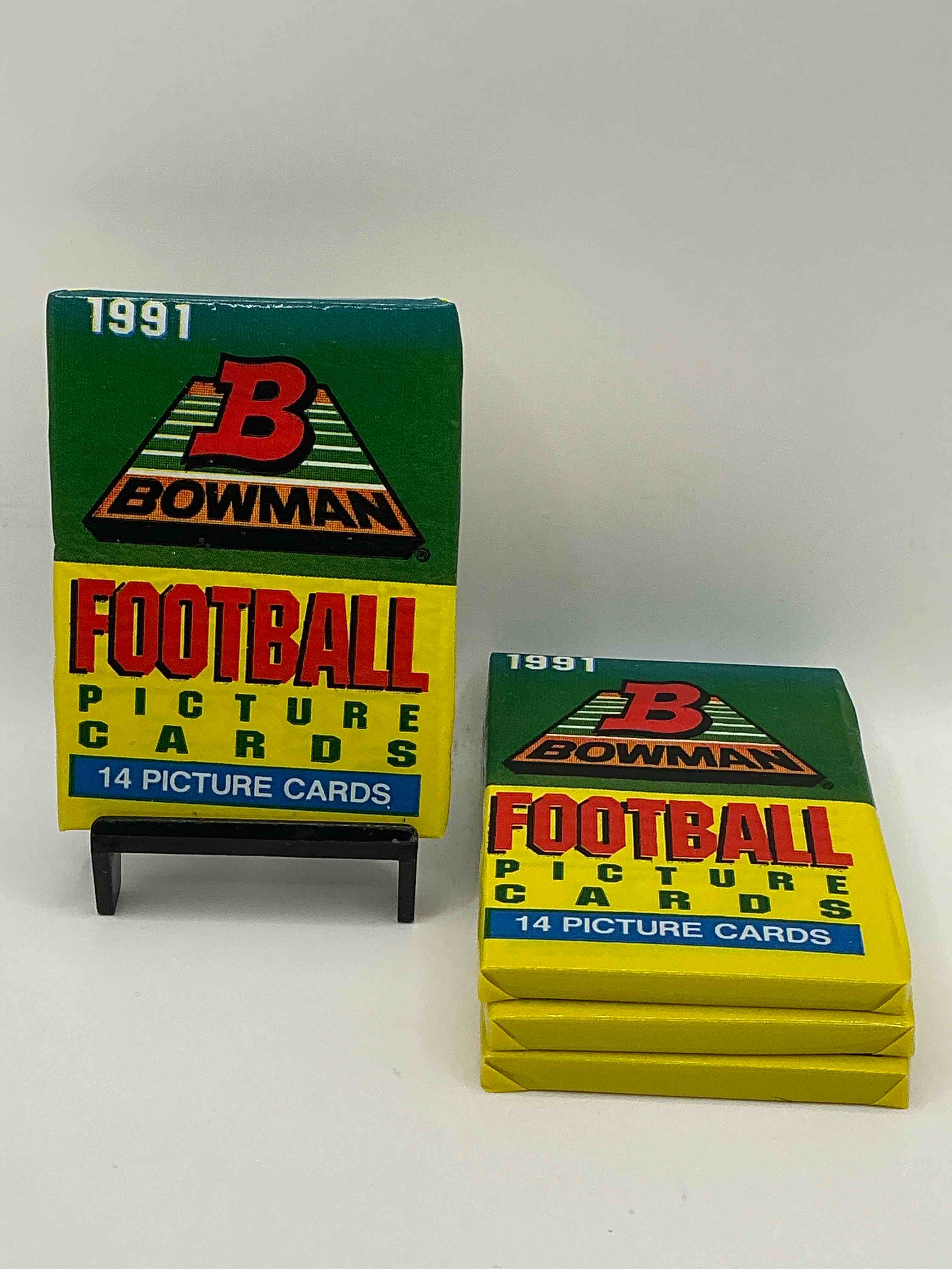 1991 bowman football unopened sports card packs direct from original box! search for valuable emmitt smith cards & other stars! super rare & could have some awesome cards inside! 