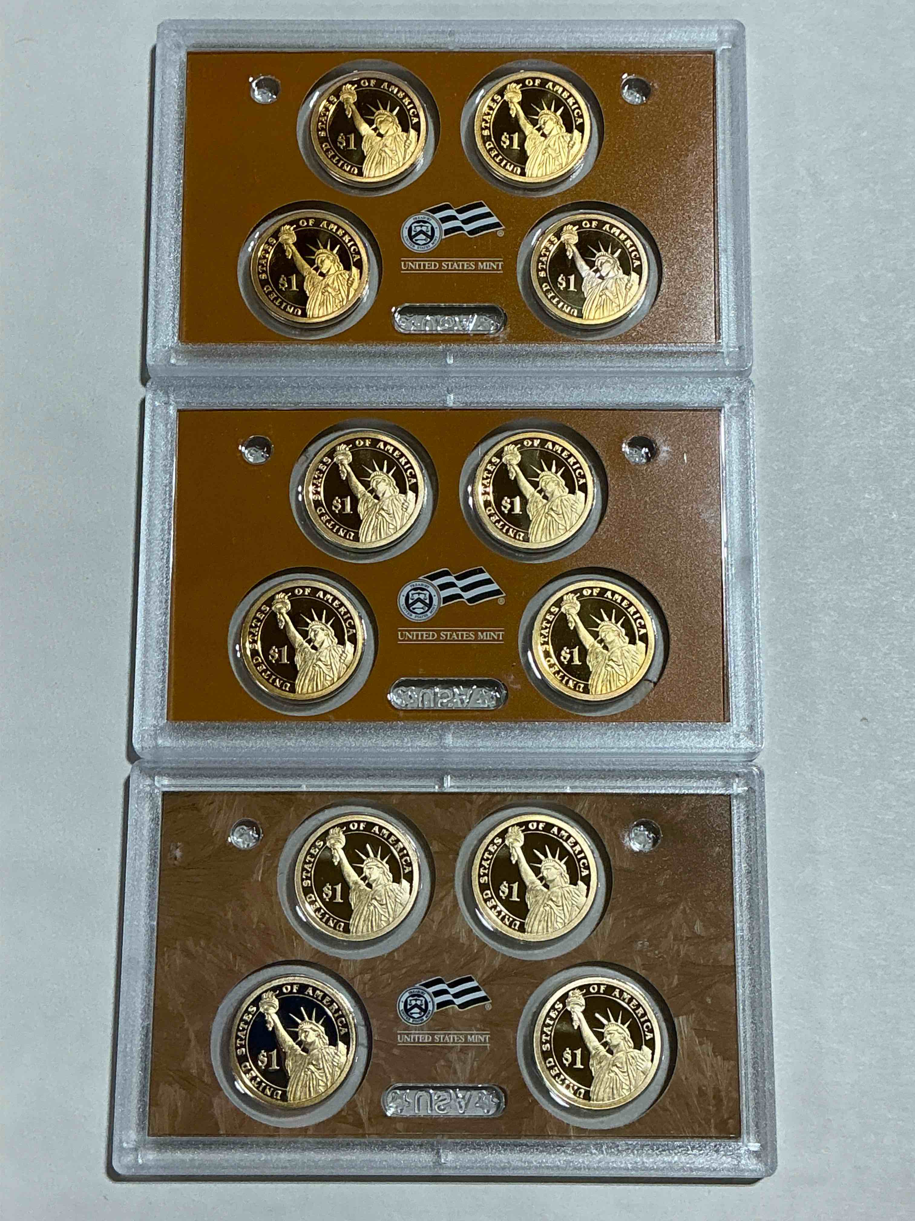 2007-09 Presidential Mint Sets! Four Coins Each Set, Encased In Plastic… Ultra Rare! These Coin Sets Are Rare & Hard To Find, Perfect To Add To Any Collection!