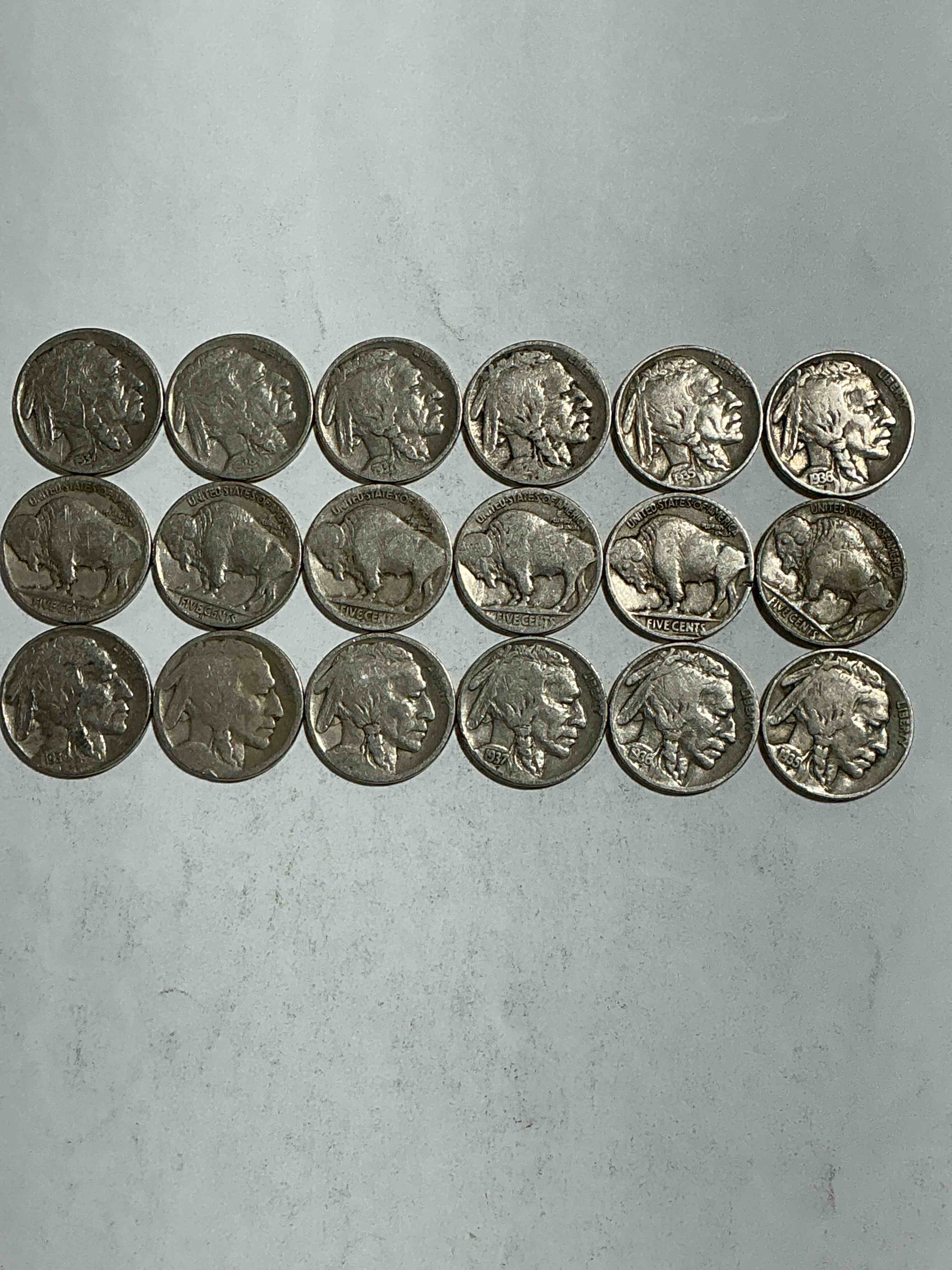 Historic Buffalo Nickels! Indian Head Buffalo Nickels Were Minted From 1913 To 1938 & Have Become A Favorite For Coin Collectors Around The World! Own Pieces Of American History With These Cool Indian Head Buffalo Nickels In Circulated Condition, Most With Visible Dates Which Is Very Rare For Buffalo Nickels!