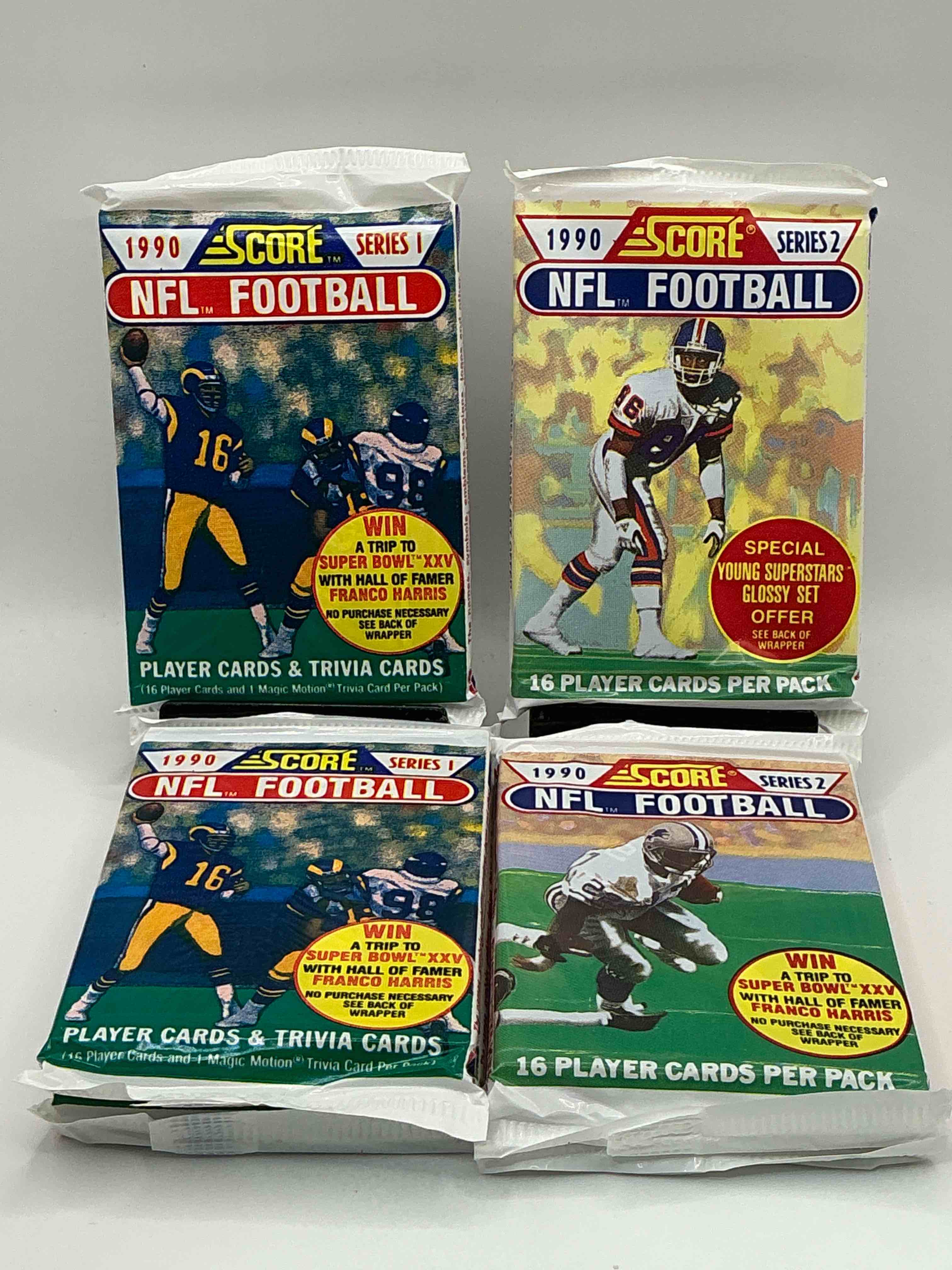 1990 score series i & ii football sealed packs! direct from original retail case! search for barry sanders, jerry rice, joe montana & other 80's stars!
