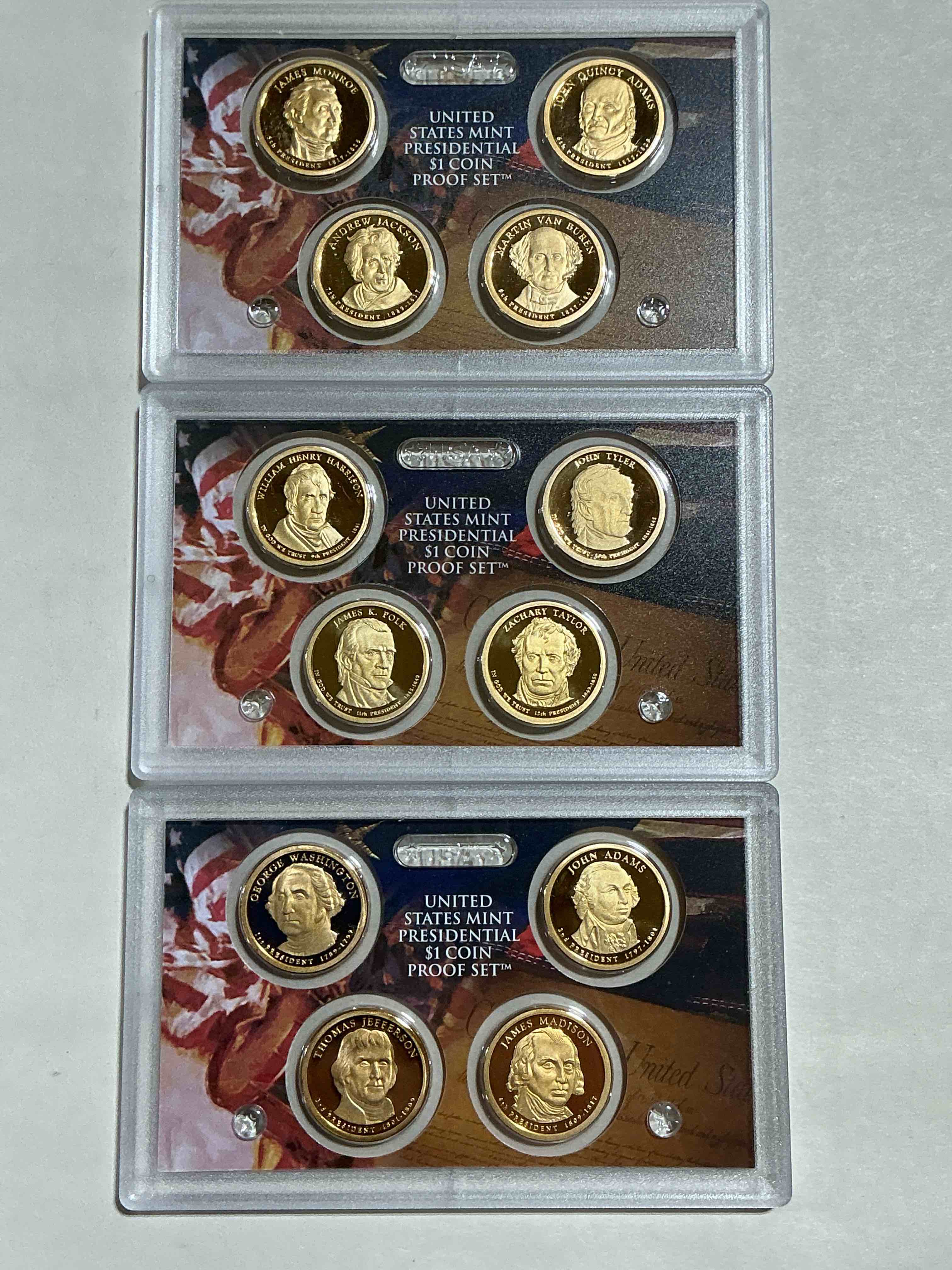 2007-09 Presidential Mint Sets! Four Coins Each Set, Encased In Plastic… Ultra Rare! These Coin Sets Are Rare & Hard To Find, Perfect To Add To Any Collection!
