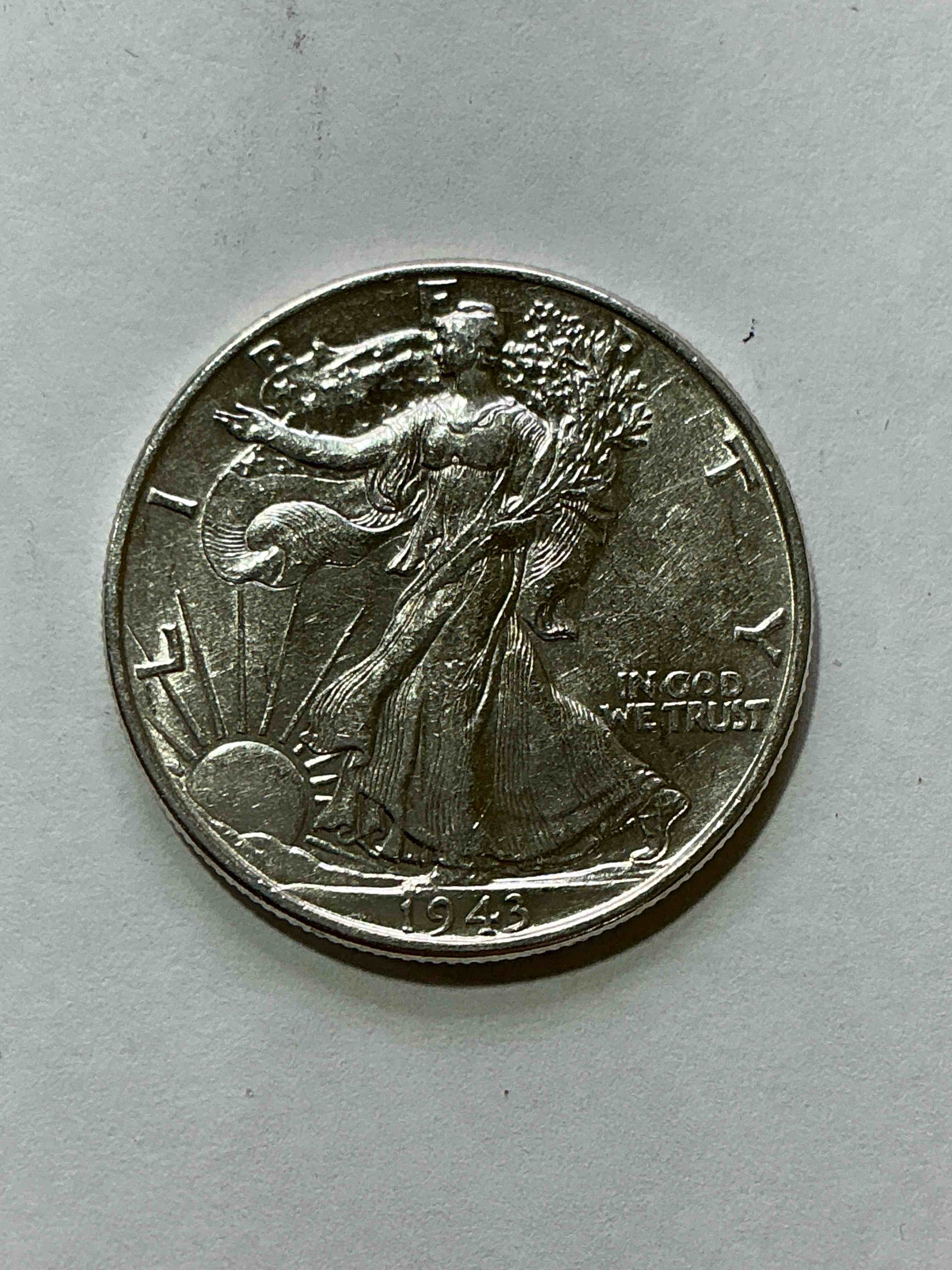 World War II Era Silver! Antique U.S. Silver! Liberty Walking Silver Half Dollars! These Striking Half Dollars Were Minted From 1916-1947 & Have Become Some Of The Most Collectible Coins In History! Here Is A Striking Circulated Example From 1943! Liberty Walking Coins Are 90% Fine U.S. Silver, A Great Investment In Precious Metal!