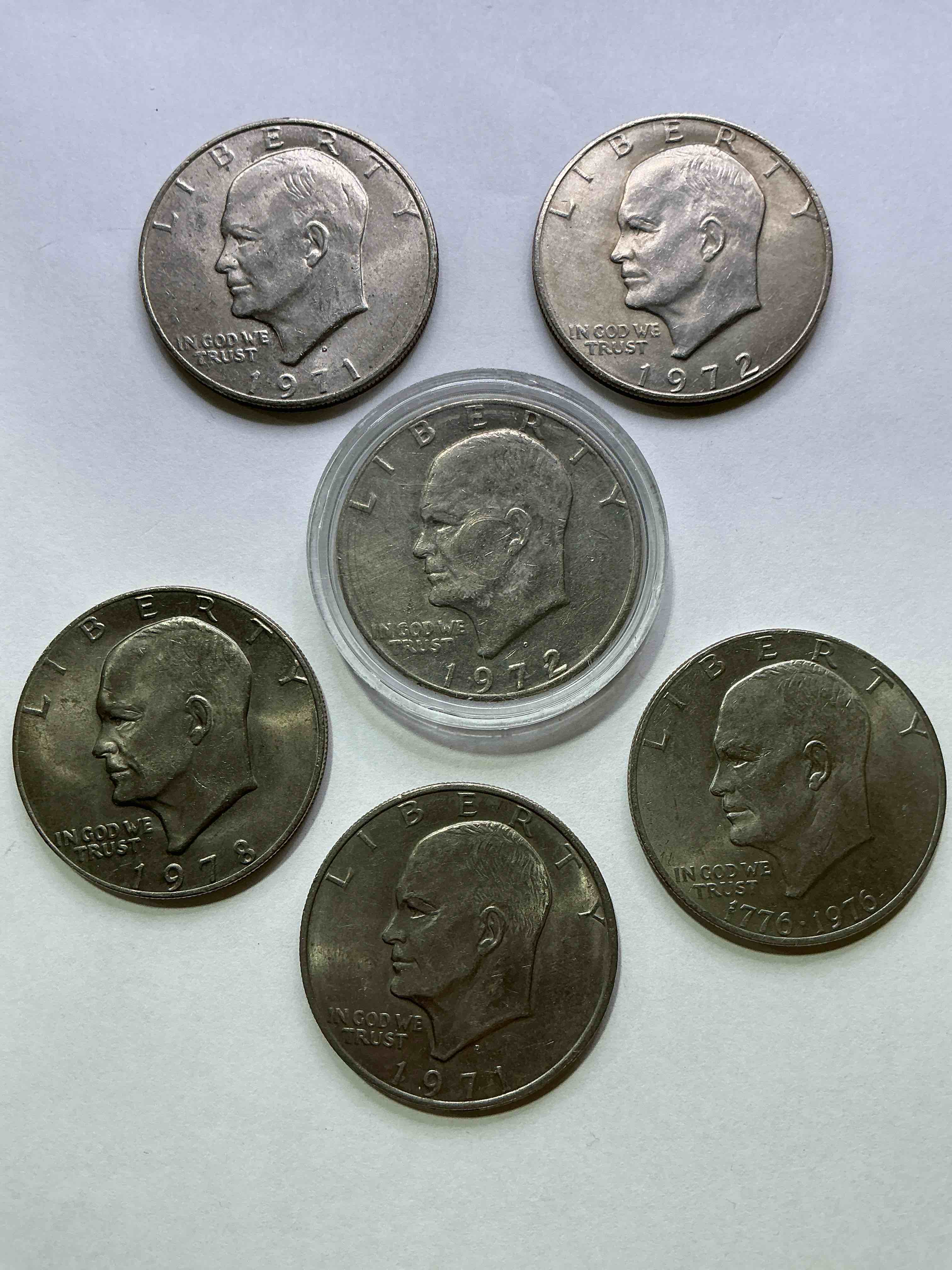Gorgeous Eisenhower Dollar Coins! These Striking, Large U.S. Coins Were Minted From 1971-1978. Here Are Gorgeous Examples Of “Ike" Dollars From 1976 & Other Years! These Coins Have Become Immensely Popular With Collectors & Some Have Great Toning!