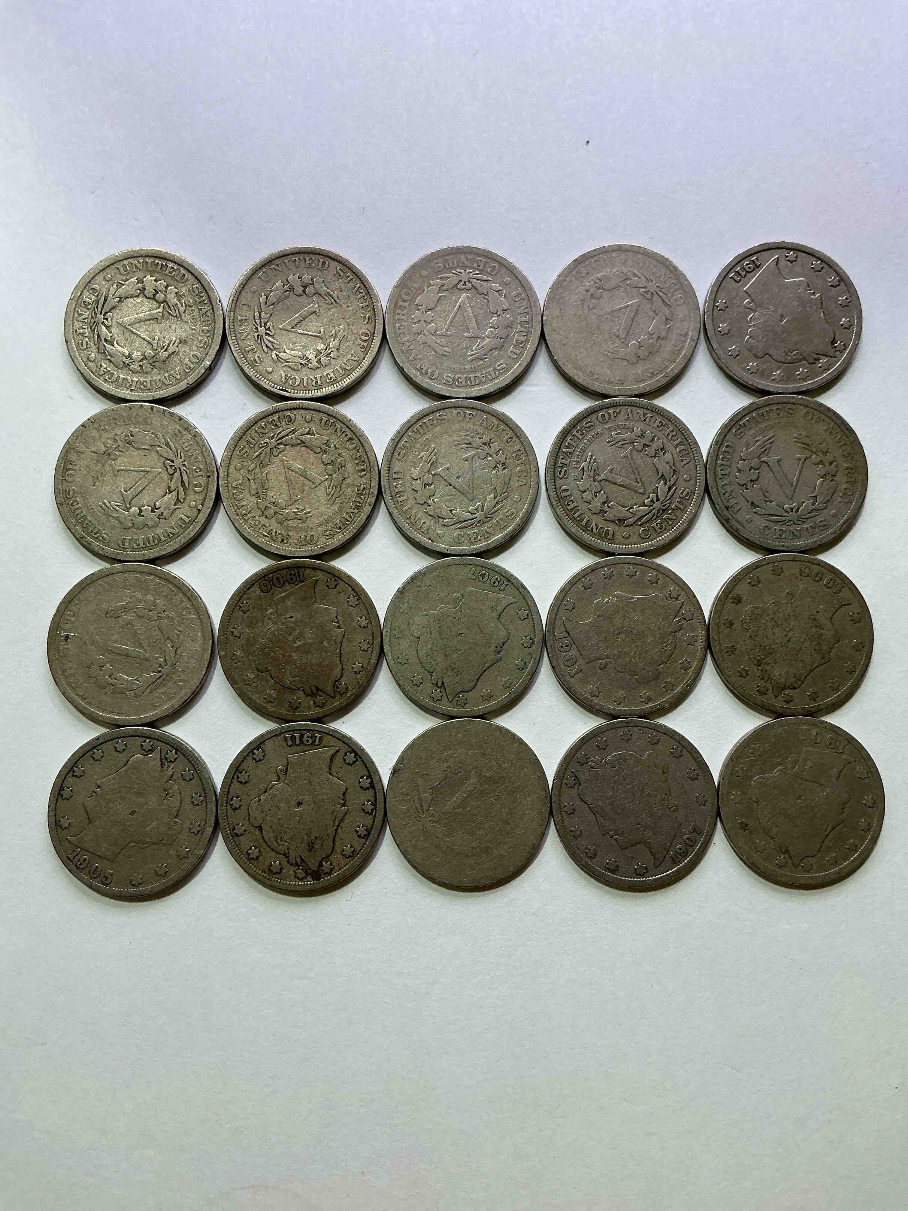 Antique U.S. V Nickels! Think Of The History These Coins Have Seen!, Liberty Head V Nickels Were Minted Up Until 1913 & Were The Style Of Nickels Before Buffalo Nickels. Own Some Cool Pieces Of History! Rare To See These Coins With The "Date On" In Circulated Condition!