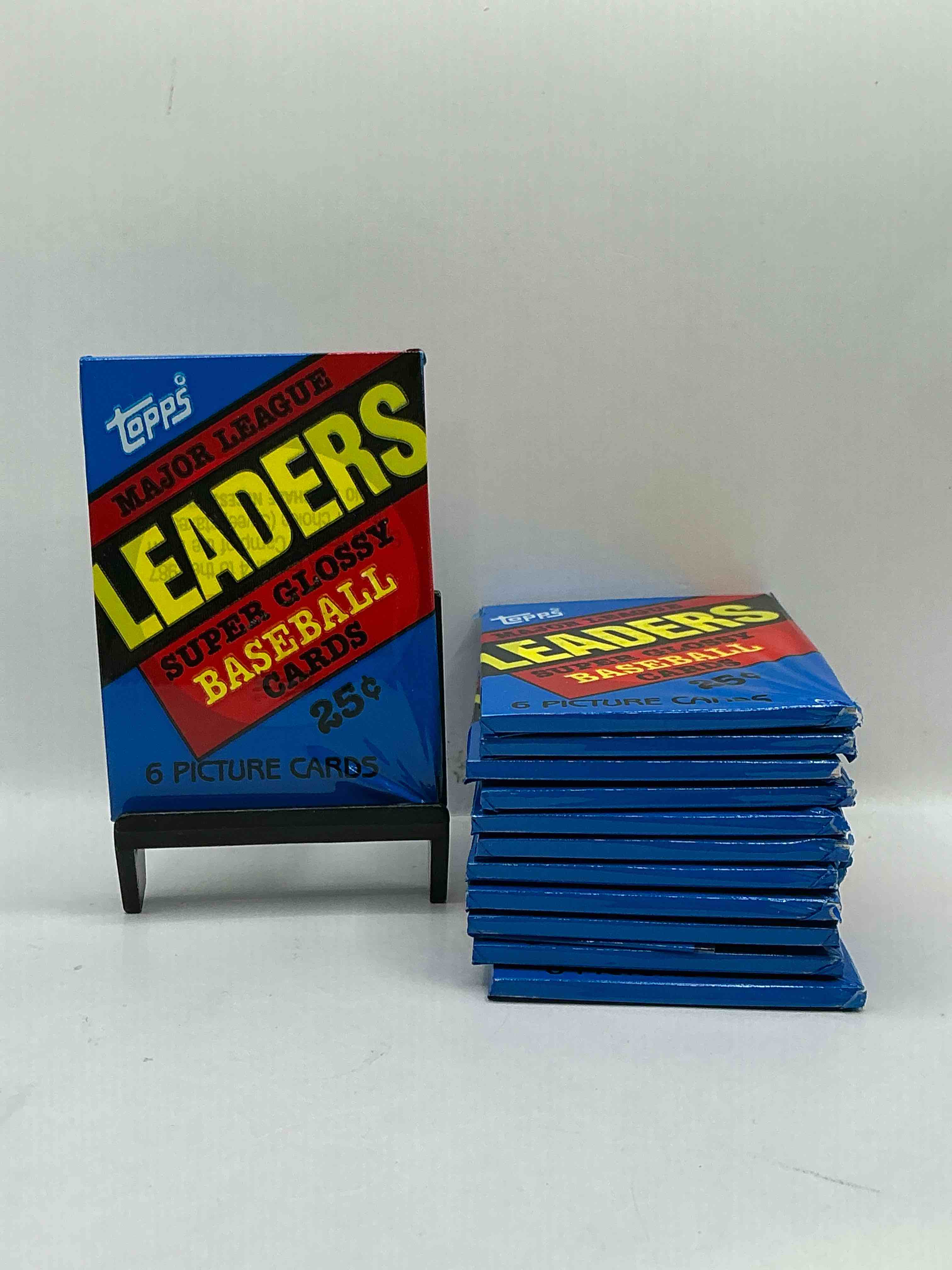 Ultra Rare! 1986 "MLB Leaders" Unopened Miniature Baseball Collectible Card Packs, 6 Cards Per Pack, Direct From Original Retail Case. Super Rare, Impossible To Find! Like New Condition!